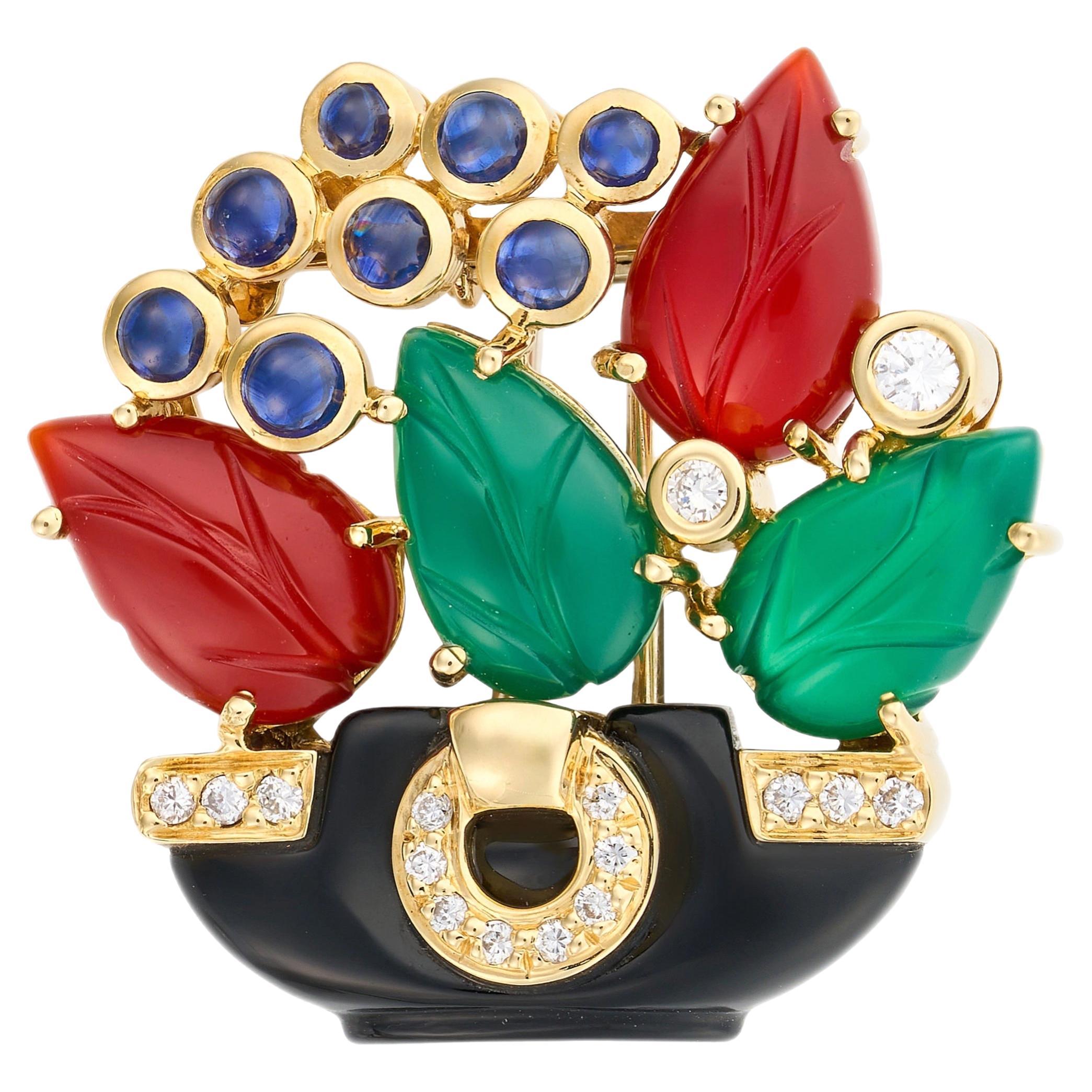 Very Rare Cartier Giardinetto Multi-Gem brooch Circa 1980s.