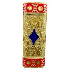 Very Rare Cartier “Royking” 18k Gold & Lacquer Vintage Lighter 