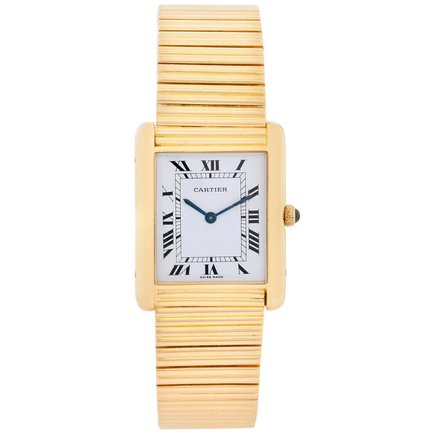 Very Rare Cartier Tank Paris 18 Karat Yellow Gold Watch