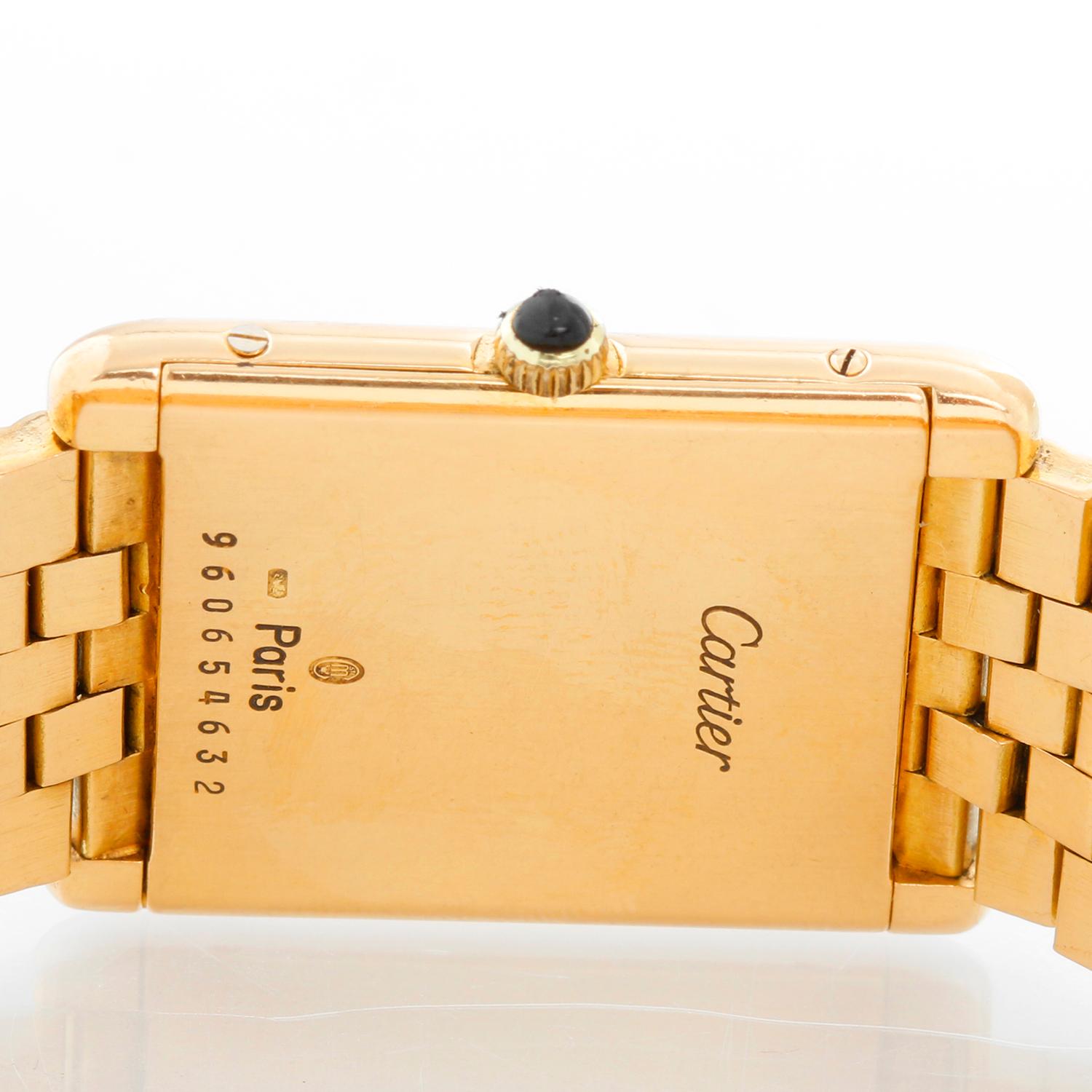 Very Rare Cartier Tank Paris 18 Karat Yellow Gold Watch In Excellent Condition In Dallas, TX