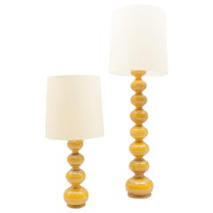 Very Rare Ceramic Floor Lamps from Kaiser Leuchten, Germany 1960s, Set of 2