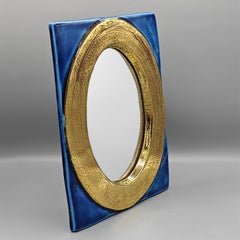 Très rare miroir en céramique de Mithé Espelt, vers 1954