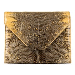 Very Rare Chanel 'Ombre' Lizard Evening Clutch/Shoulder Bag by Karl Lagerfeld