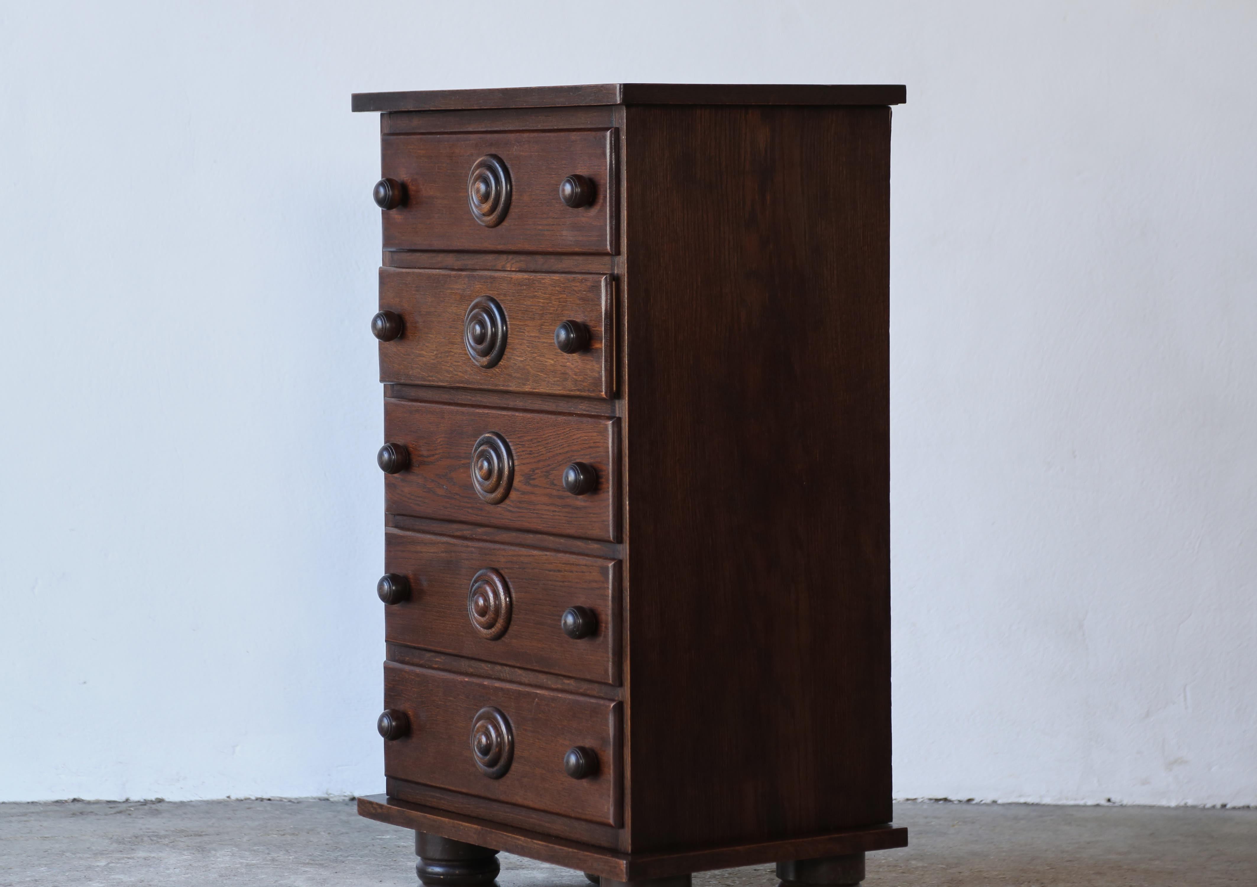 Very Rare Charles Dudouyt Tall Boy Chest / Cabinet, France, 1930s/40s For Sale 5