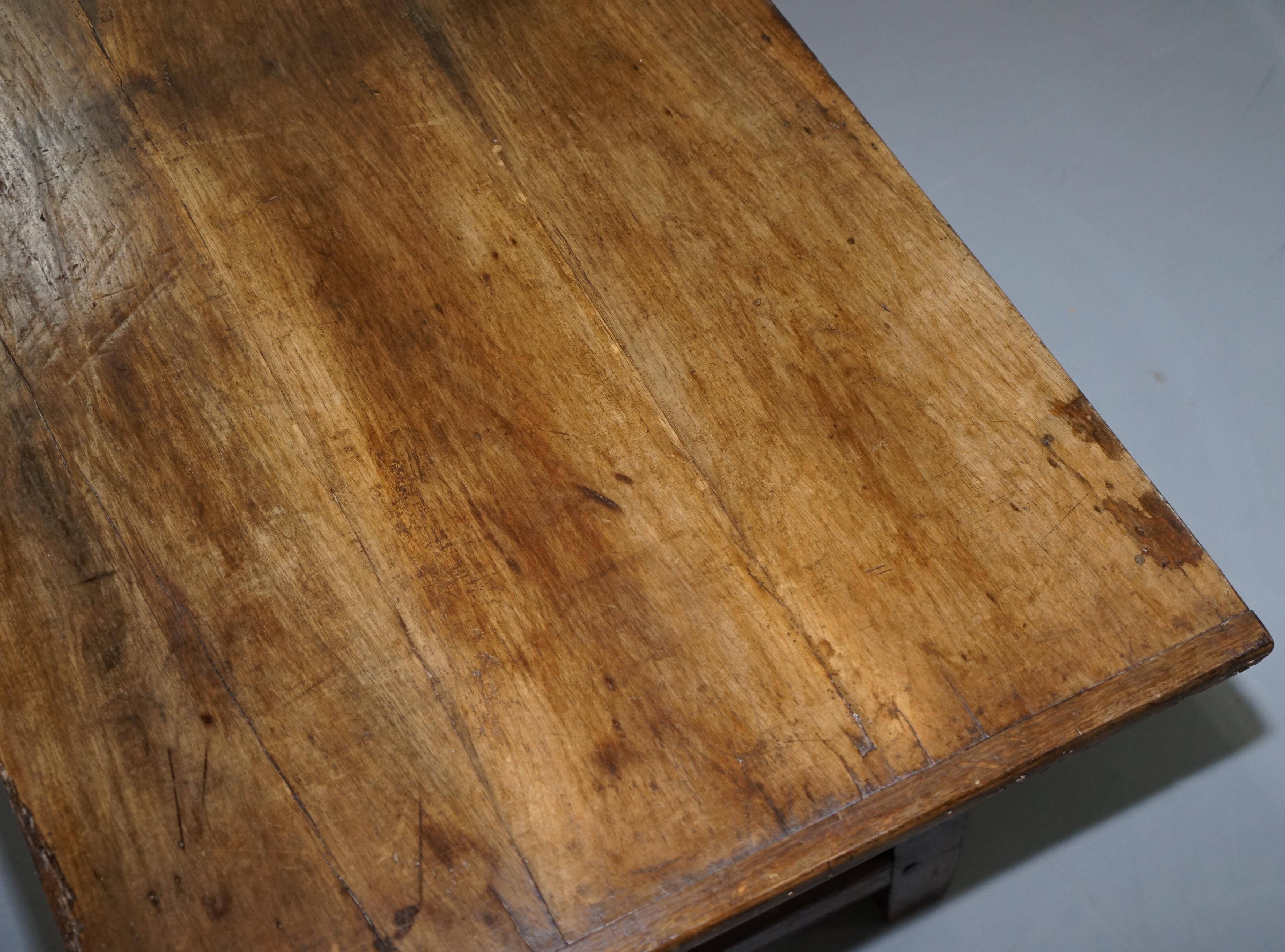 Charles II Very Rare Charles I 1630 Oak Refectory Dining Hall Table, Plaish Hall Shropshire For Sale