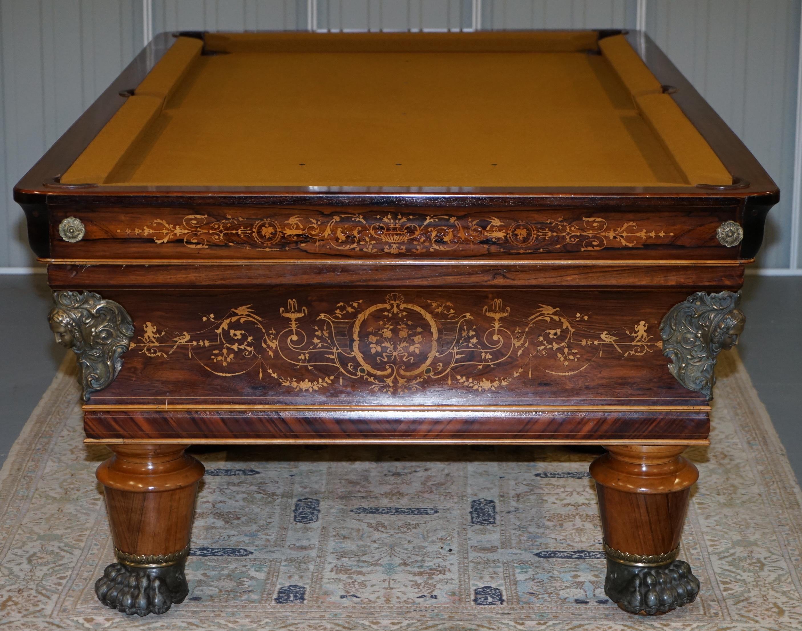 Very Rare Charles X circa 1800 Marquetry Inlaid POOL Snooker Billiards Table 8