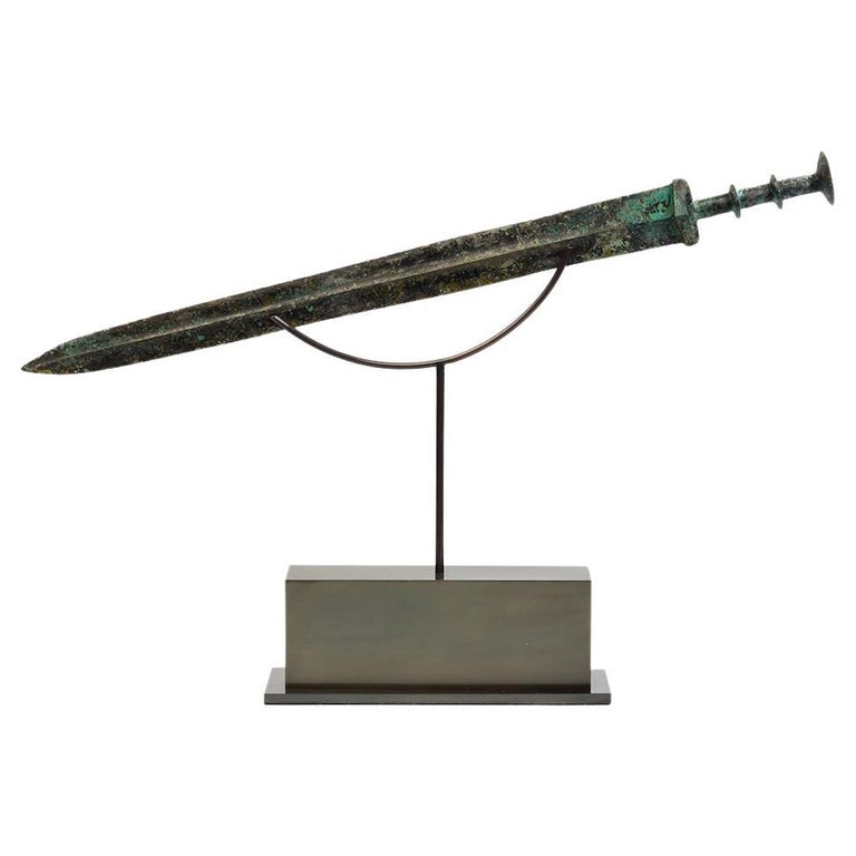 Very Rare Chinese Eastern Zhou Archaic Bronze Sword / Knife / Dagger