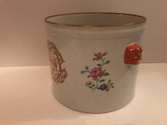 Very Rare Chinese Qianlong Period Famille Rose Armorial Wine Cooler