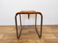 Sgabello Bauhaus in acciaio tubolare cromato, molto raro - 1930 / eisengarn originale