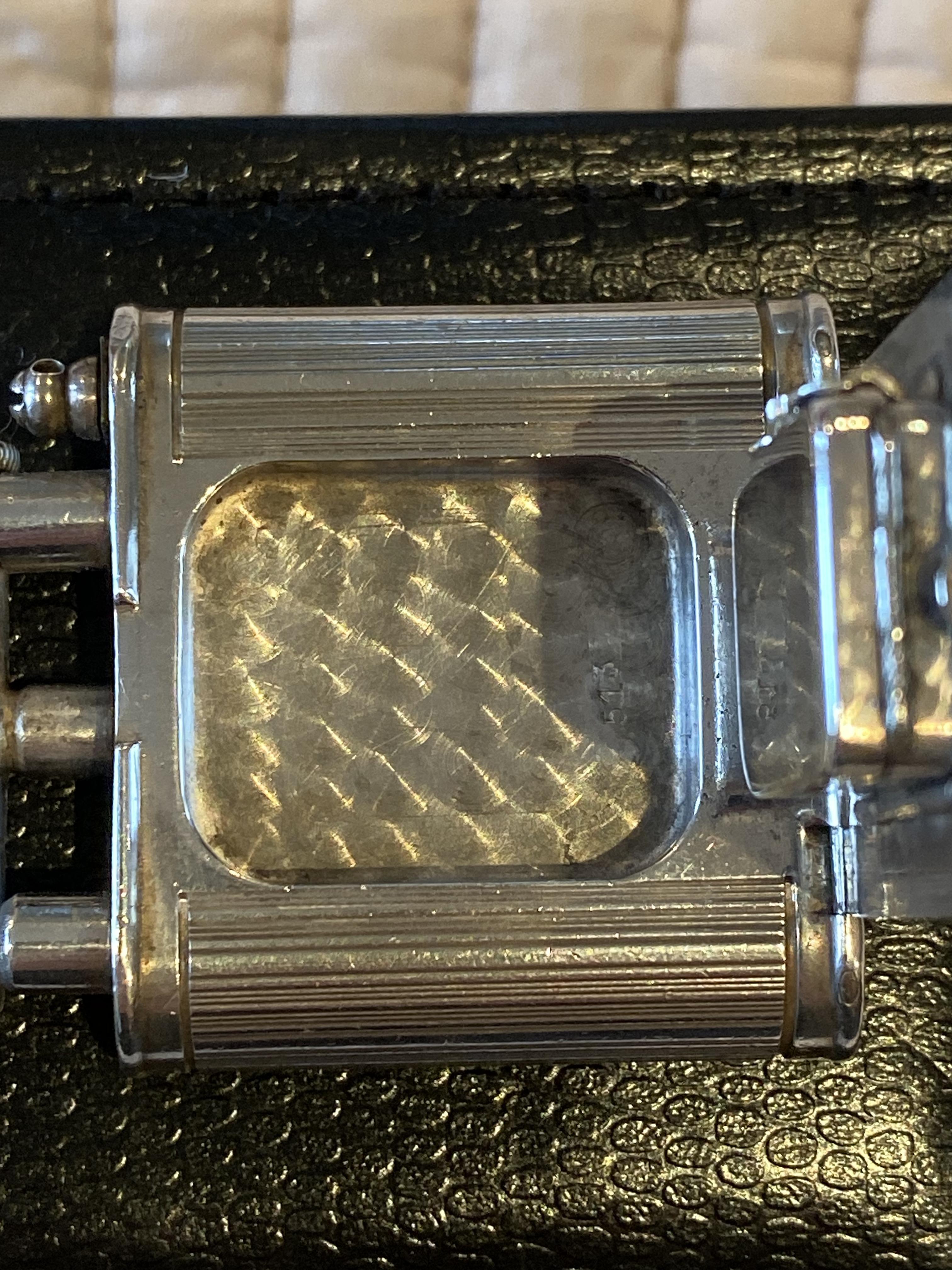 Very Rare circa 1920s Alfred Dunhill Unique Sterling Silver Time Piece Lighter 5