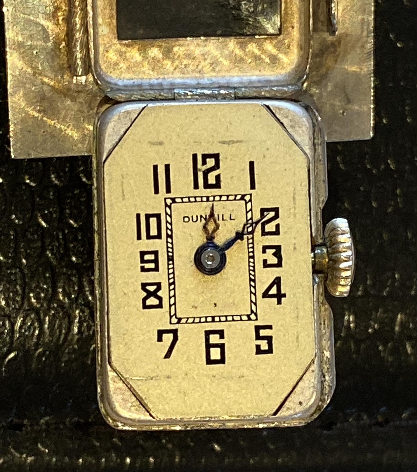 Very Rare circa 1920s Alfred Dunhill Unique Sterling Silver Time Piece Lighter 10