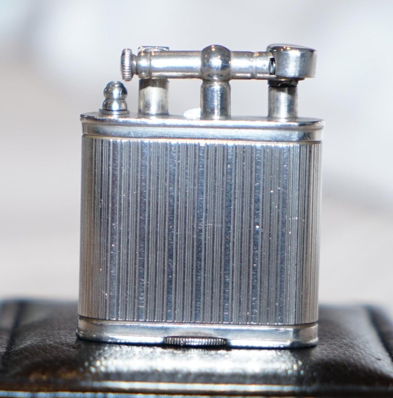 Very Rare circa 1920s Alfred Dunhill Unique Sterling Silver Time Piece Lighter at 1stDibs