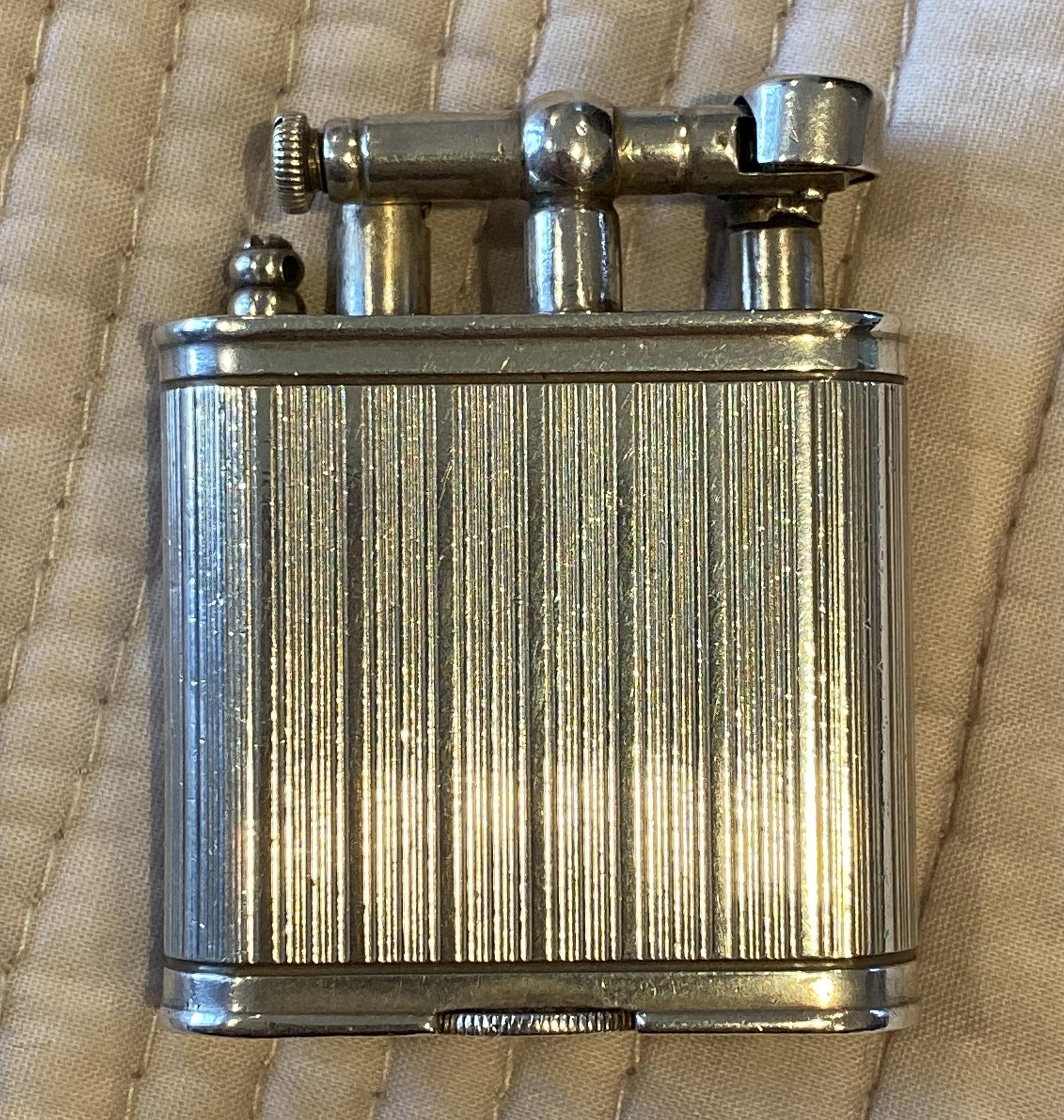 Very Rare circa 1920s Alfred Dunhill Unique Sterling Silver Time Piece Lighter 1