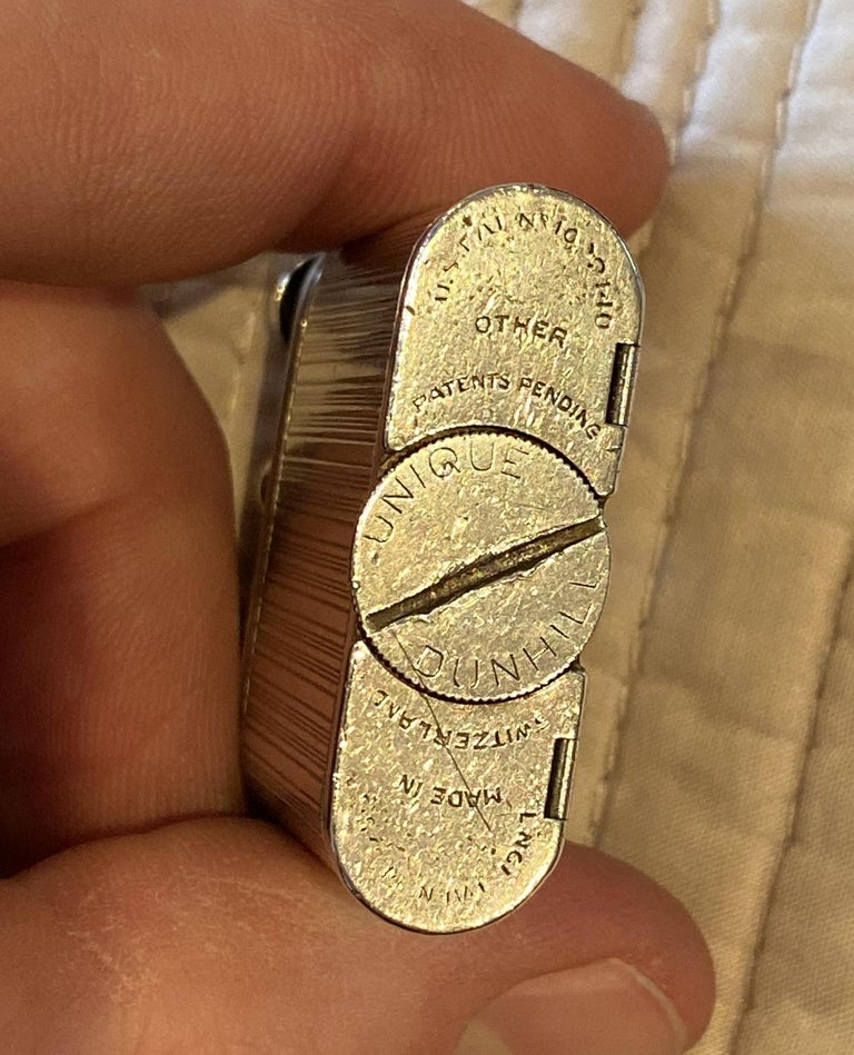Dunhill Unique Silver Fine Lines Lighter | Art Brown