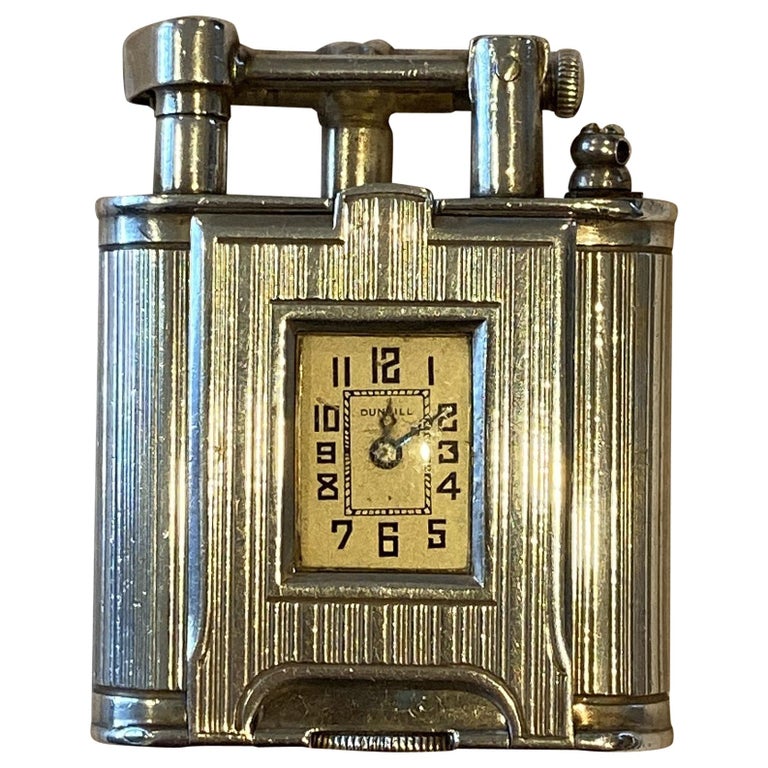 Very Rare circa Alfred Dunhill Unique Sterling Silver Time Piece Lighter at 1stDibs | 1920s lighter, vintage dunhill lighters, dunhill lighter vintage