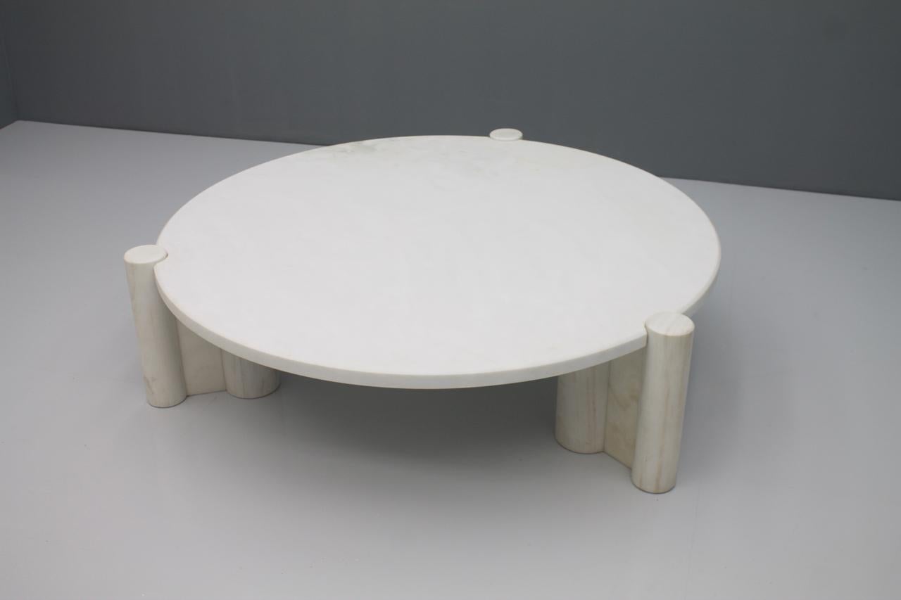 Very Rare Circular Coffee Table in White Marble by Gae Aulenti Knoll 1965 7