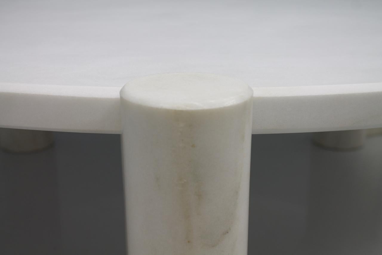 Mid-20th Century Very Rare Circular Coffee Table in White Marble by Gae Aulenti Knoll 1965