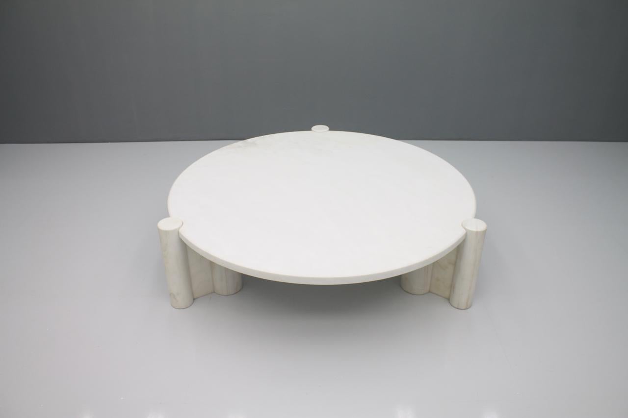Very Rare Circular Coffee Table in White Marble by Gae Aulenti Knoll 1965 2