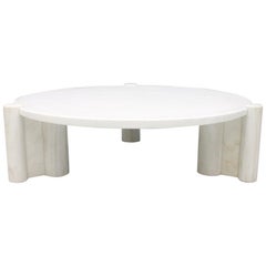 Very Rare Circular Coffee Table in White Marble by Gae Aulenti Knoll 1965