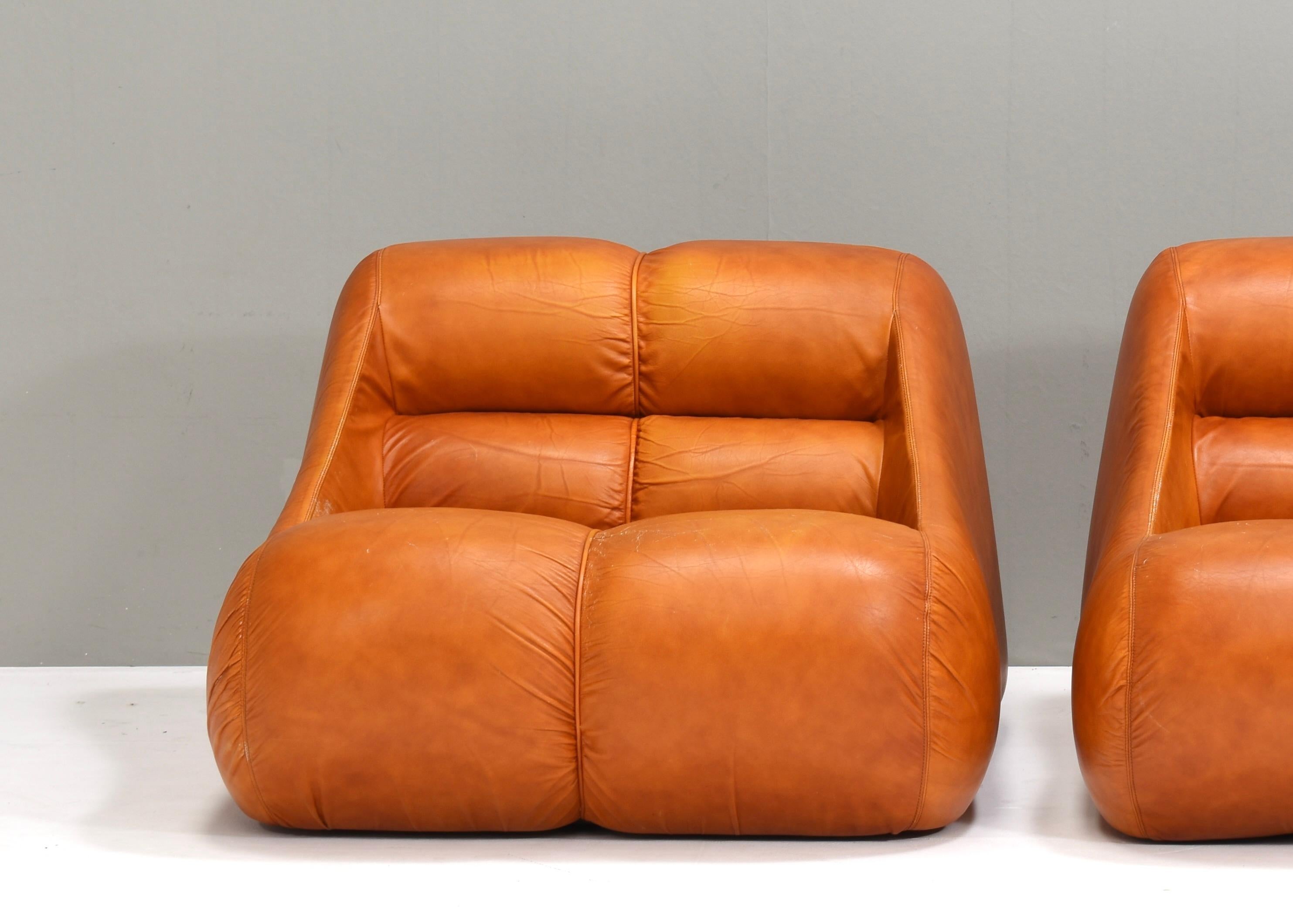 Very rare Ciuingam chair in original leather by De Pas, D’Urbino, Lomazzi - 1967 For Sale 3