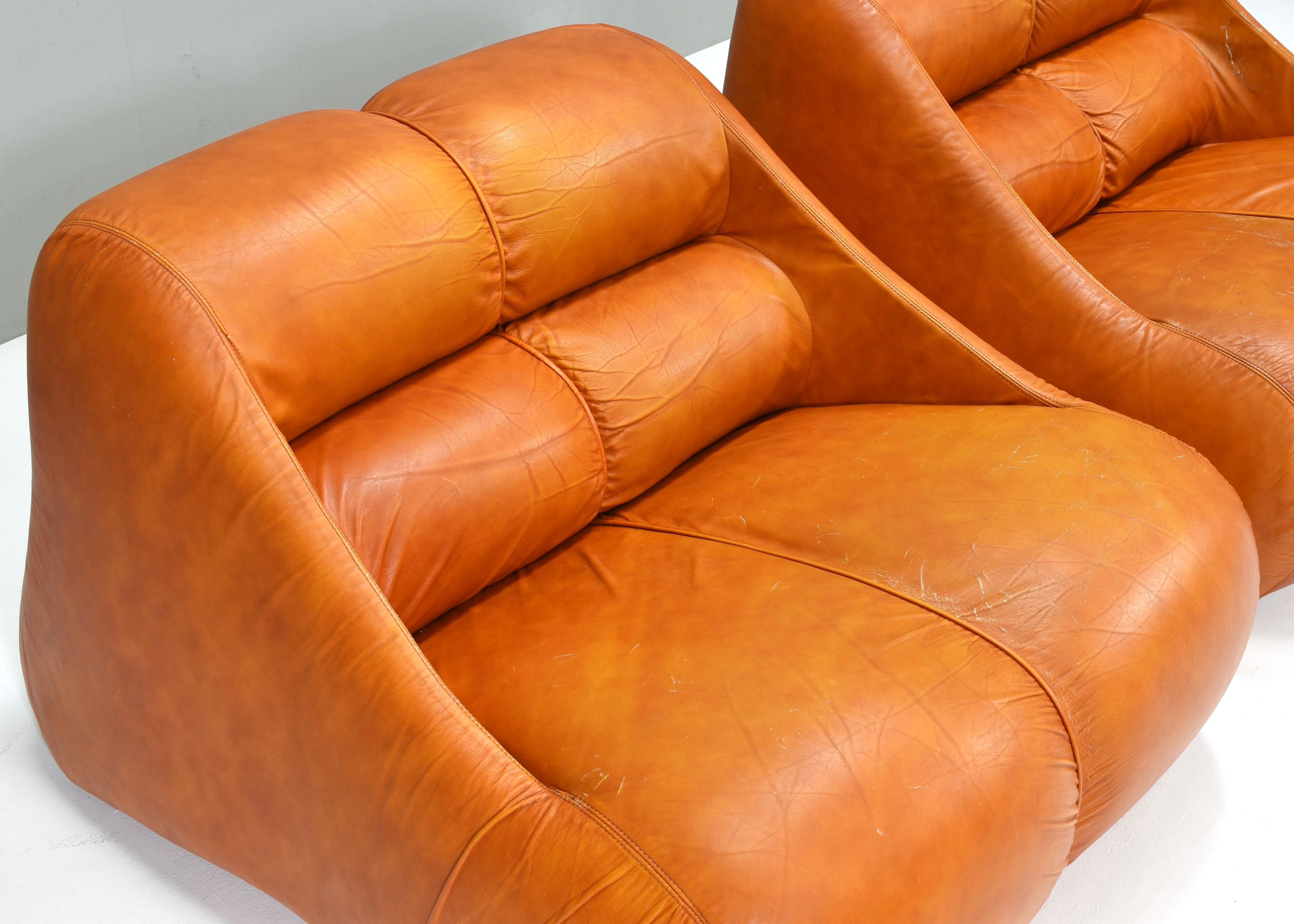 Very rare Ciuingam chair in original leather by De Pas, D’Urbino, Lomazzi - 1967 For Sale 6