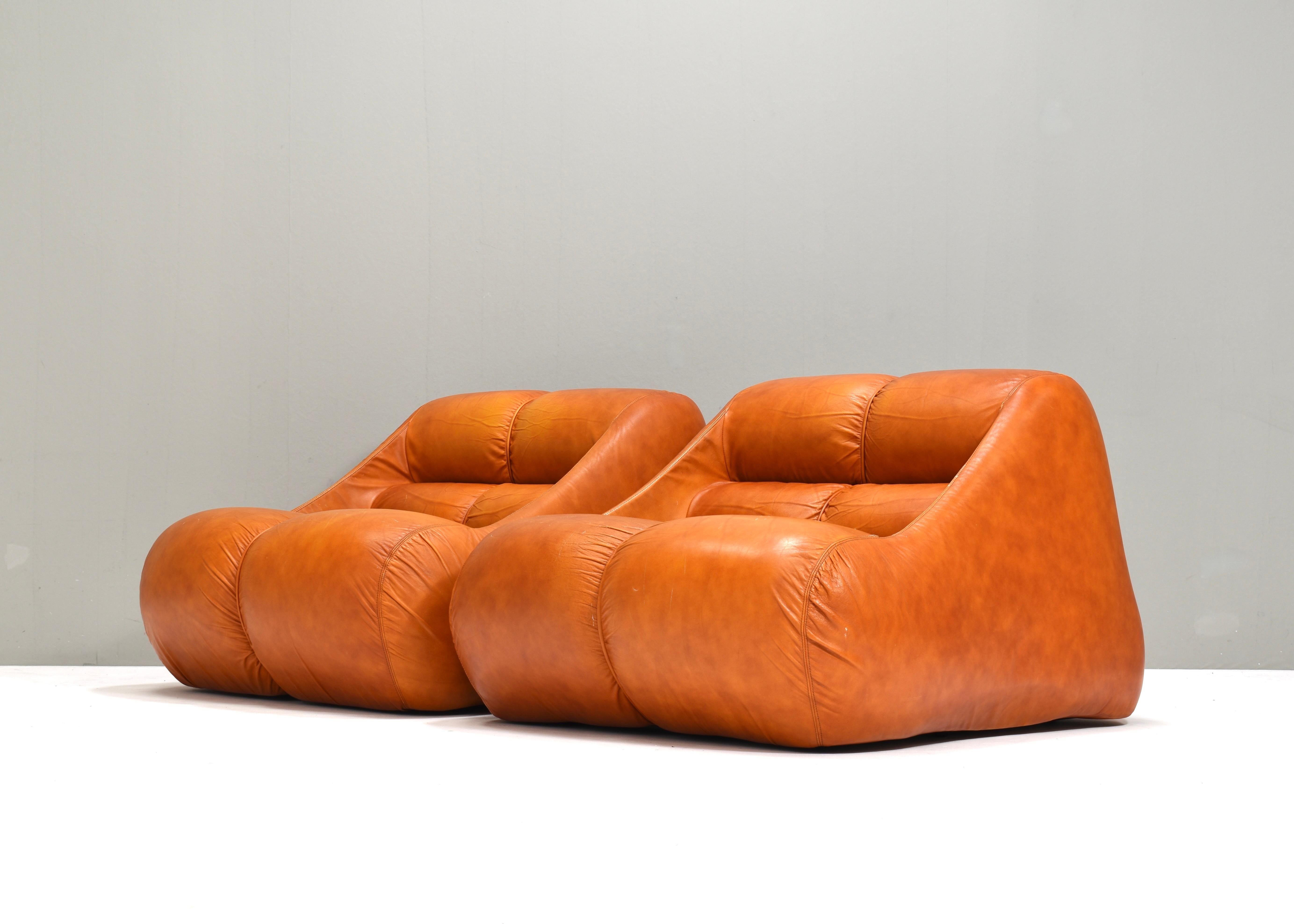 Very rare Ciuingam chair in original leather by De Pas, D’Urbino, Lomazzi - 1967 For Sale 7