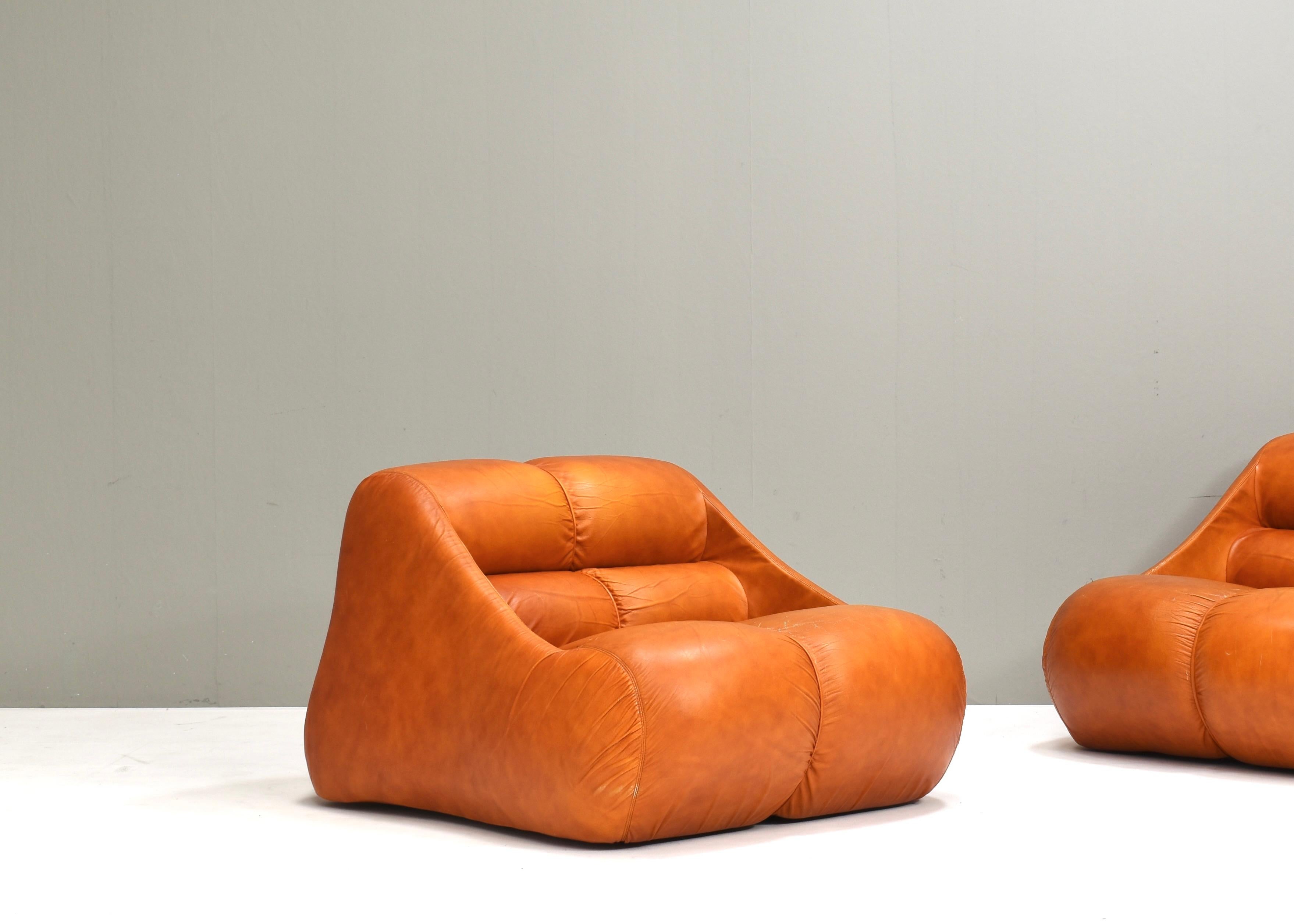 Mid-Century Modern Very rare Ciuingam chair in original leather by De Pas, D’Urbino, Lomazzi - 1967 For Sale