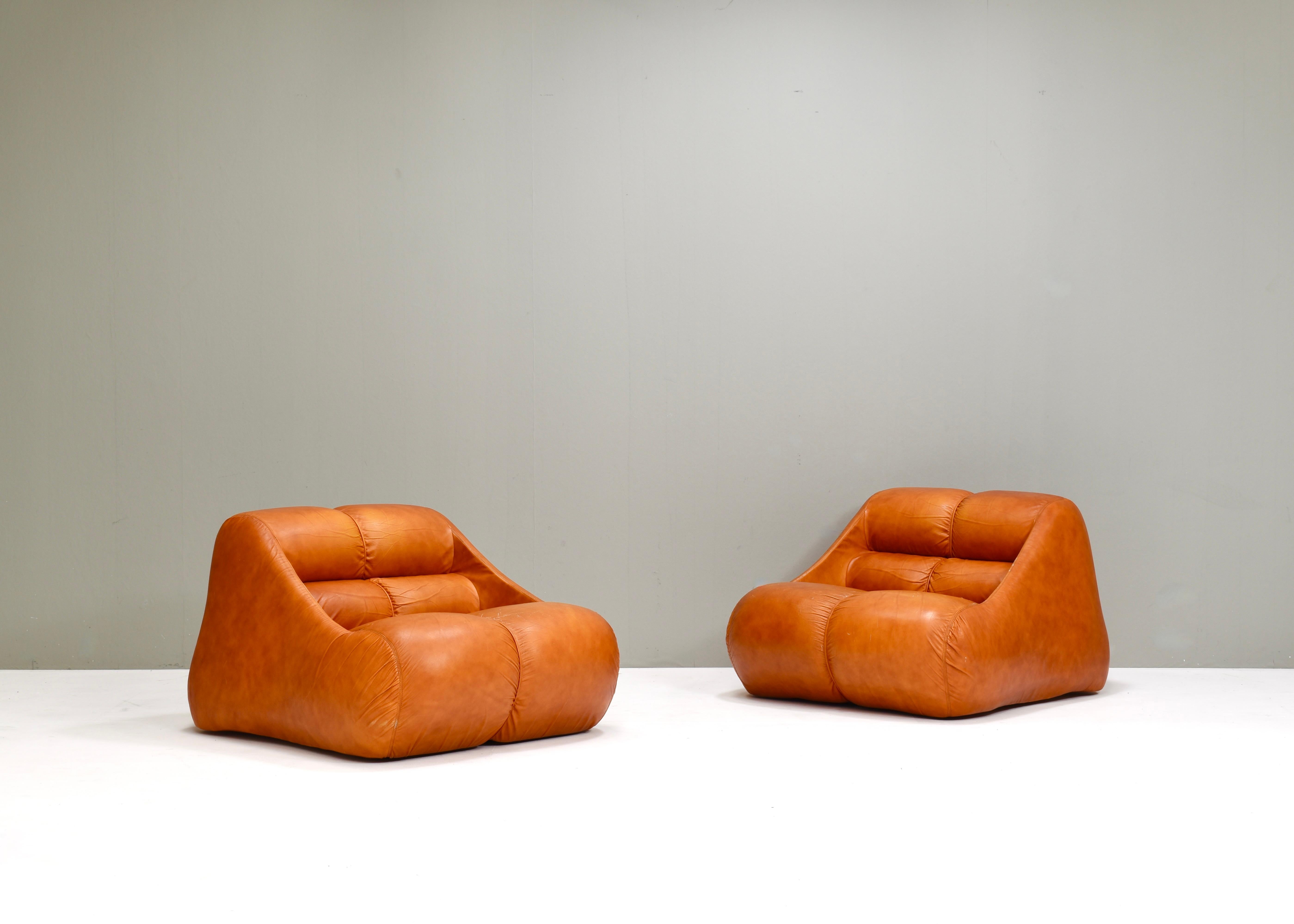 Italian Very rare Ciuingam chair in original leather by De Pas, D’Urbino, Lomazzi - 1967 For Sale