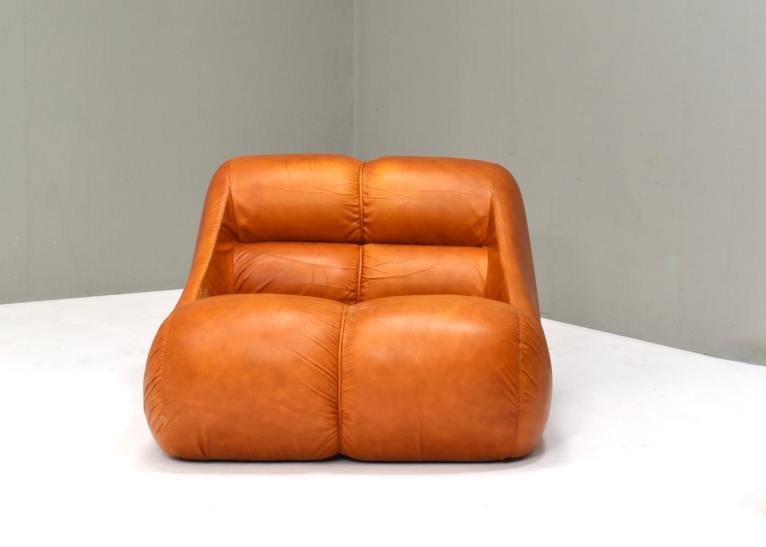 Very rare Ciuingam chair in original leather by De Pas, D’Urbino, Lomazzi - 1967 In Good Condition For Sale In Pijnacker, Zuid-Holland