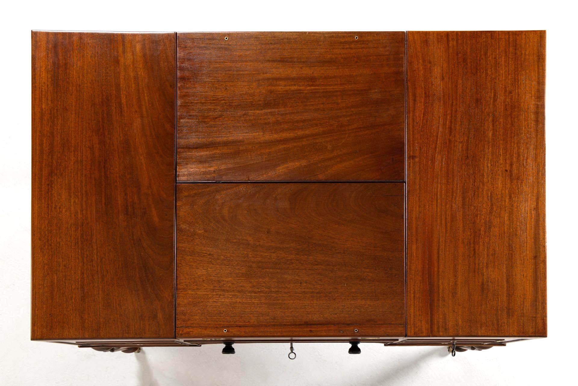 Très rare bureau convertible, bureau d'associé, coiffeuse, début du 19e siècle en vente 4