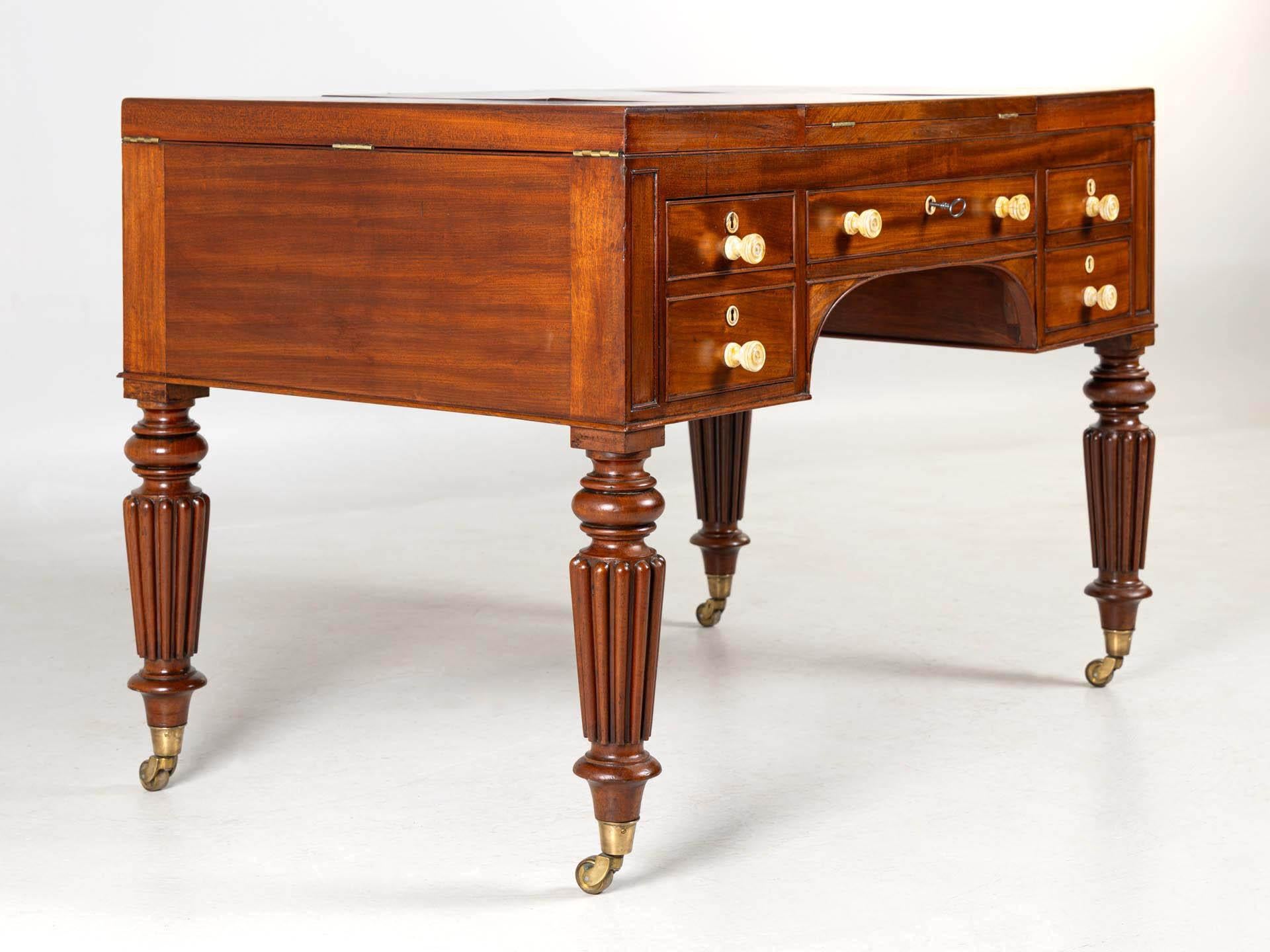 Très rare bureau convertible, bureau d'associé, coiffeuse, début du 19e siècle en vente 11