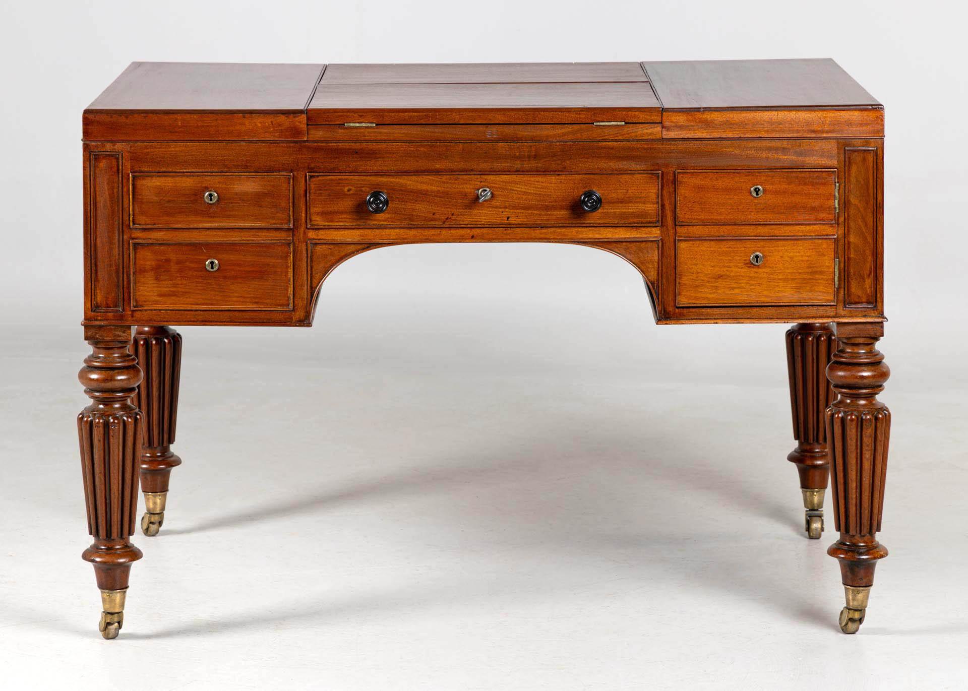 Début de l'époque victorienne Très rare bureau convertible, bureau d'associé, coiffeuse, début du 19e siècle en vente