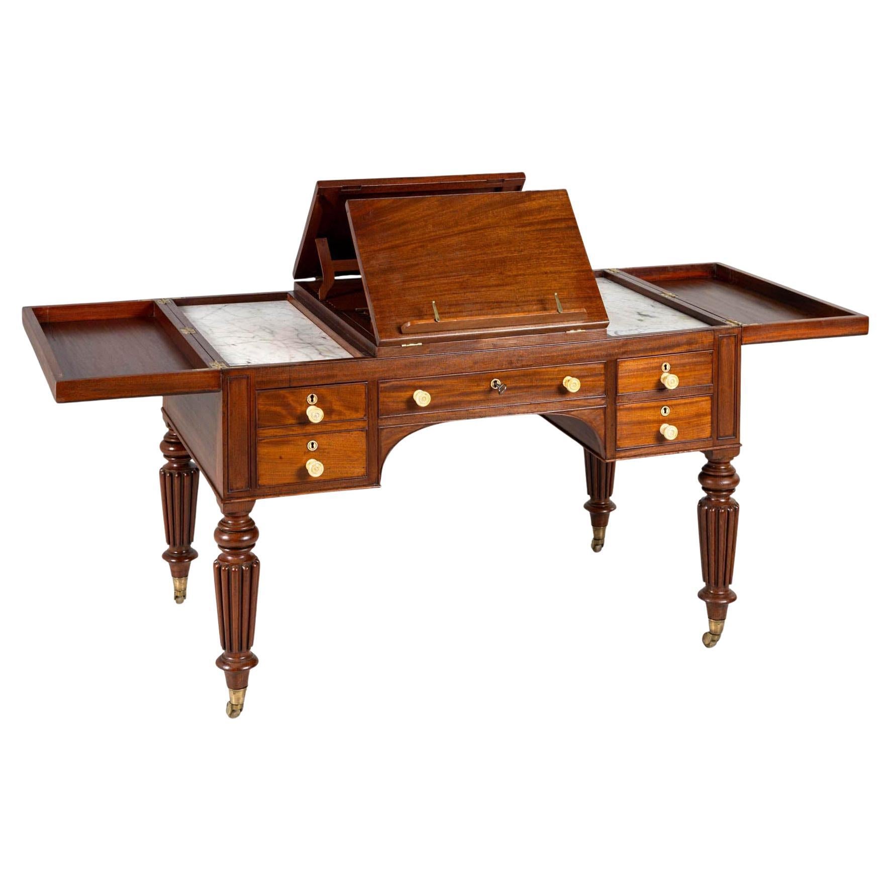 Très rare bureau convertible, bureau d'associé, coiffeuse, début du 19e siècle en vente