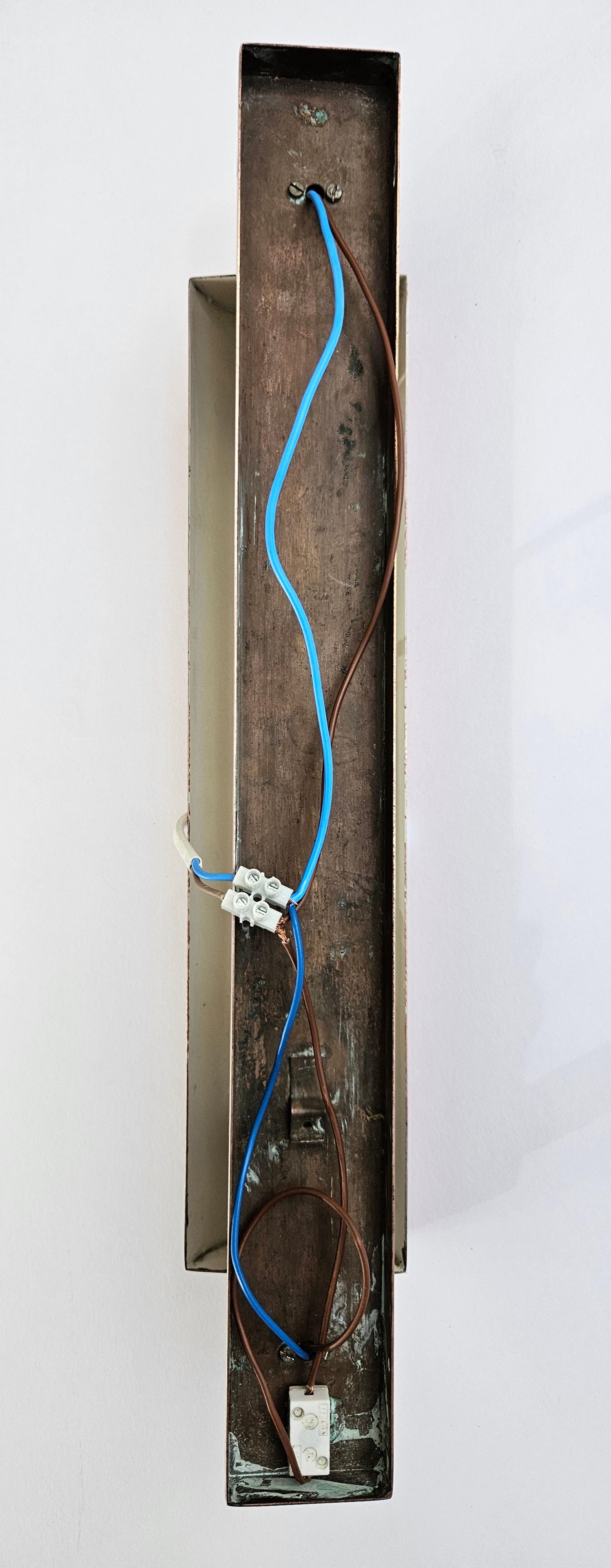 Lámpara de pared de cobre muy rara, Art Decó, años 30 en venta 10