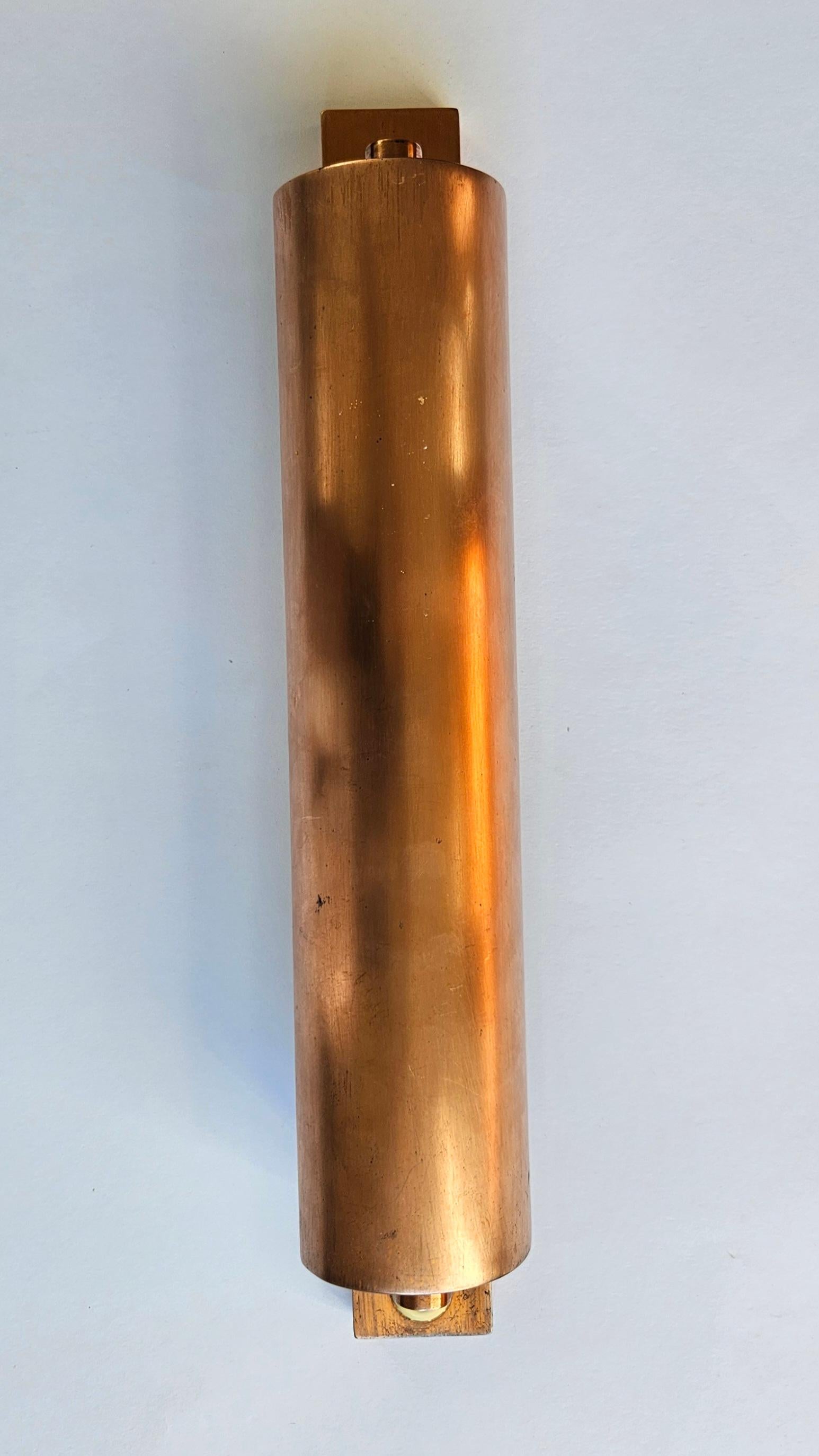 Lámpara de pared de cobre muy rara, Art Decó, años 30 Checo en venta