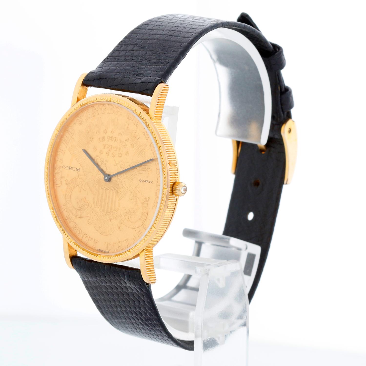 Rarísimo Reloj de cuarzo Corum $20 1897 Liberty Double Eagle Gold Coin Men's 36mm en Excelente estado para la venta en Dallas, TX
