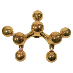 Sehr seltene Cosack-Wandleuchte oder Einbaubeleuchtung, 8 x E27, Golden, 1970er Jahre