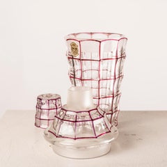 Very rare Czech glass shaker in the style of Josef Hoffmann