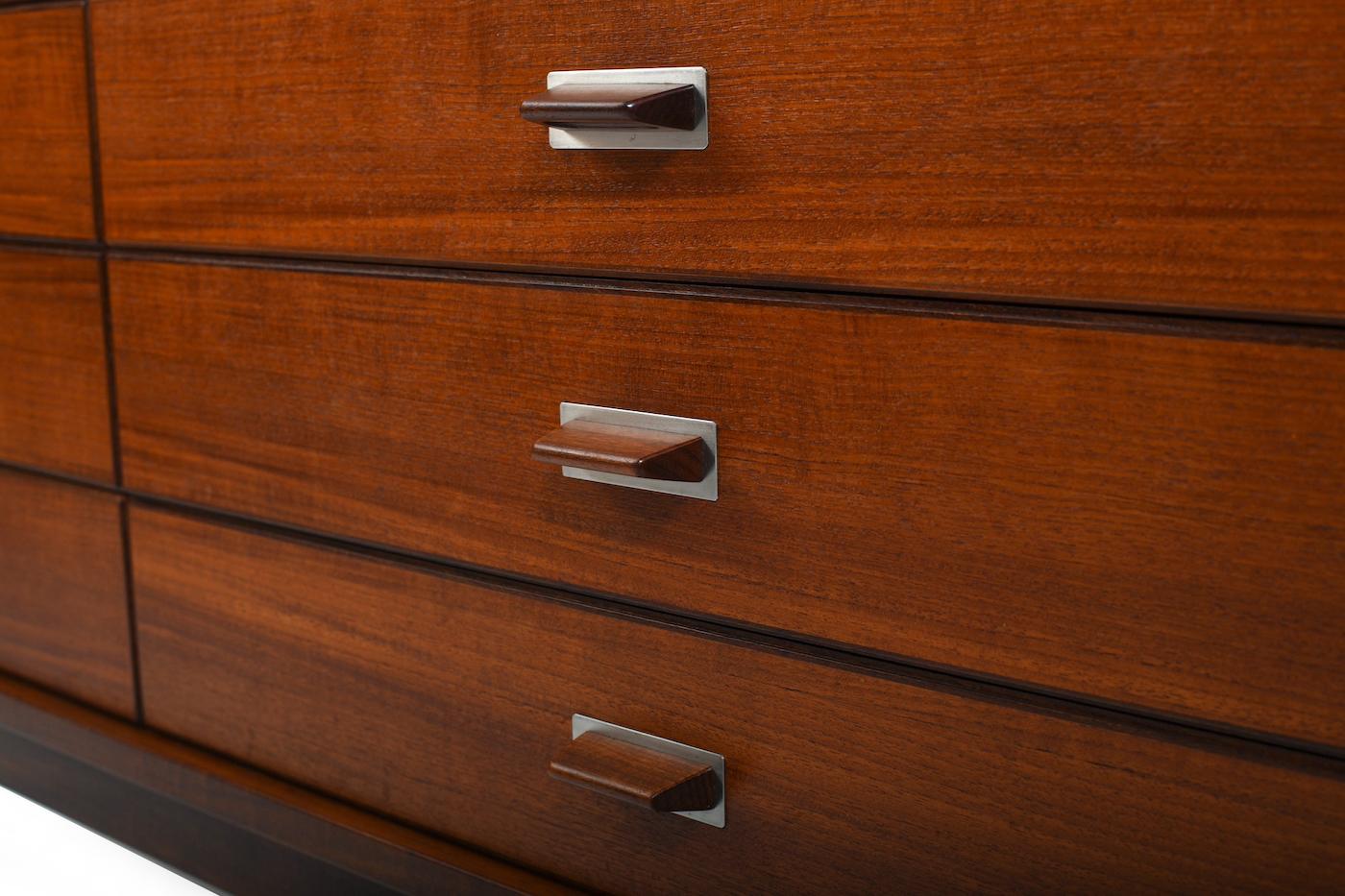 Very Rare Danish Teak Double Chest / Sideboard by Peter Løvig-nielsen, 1960s In Good Condition For Sale In Handewitt, DE