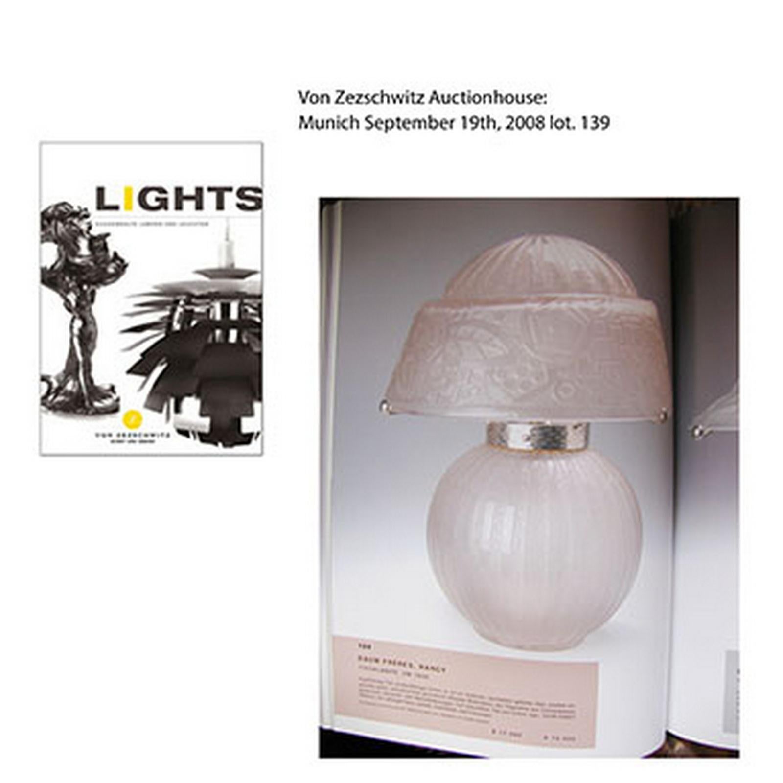 Très rare lampe de table Art Déco Daum Nancy en vente 4