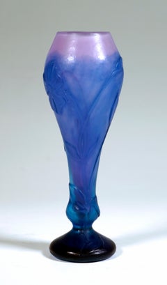 Très rare vase camée Art Nouveau avec décor de fleurs de Daum Nancy, France 1895/1900