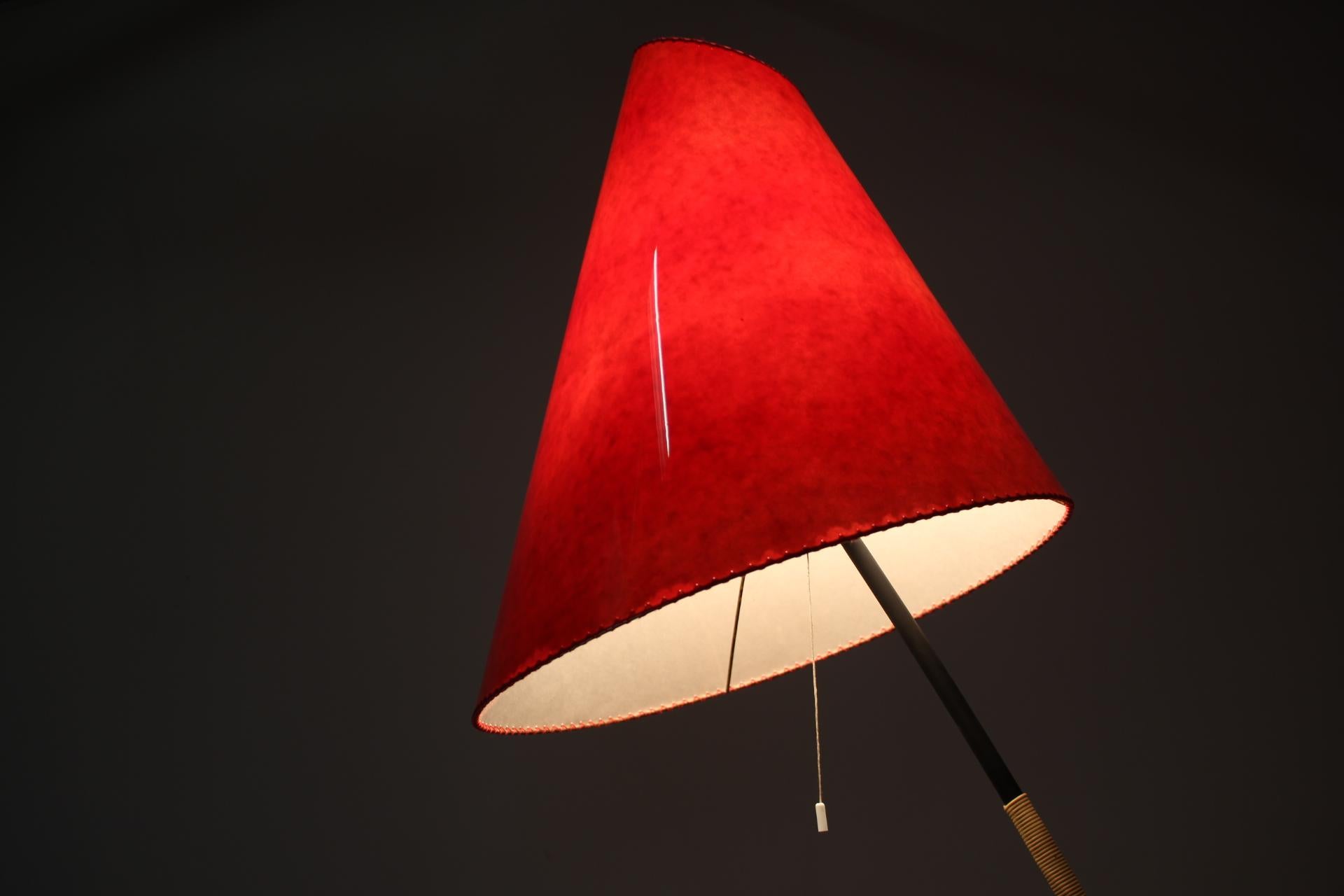 Very Rare Design Red Floor Lamp by Josef Hůrka, 1960s 3