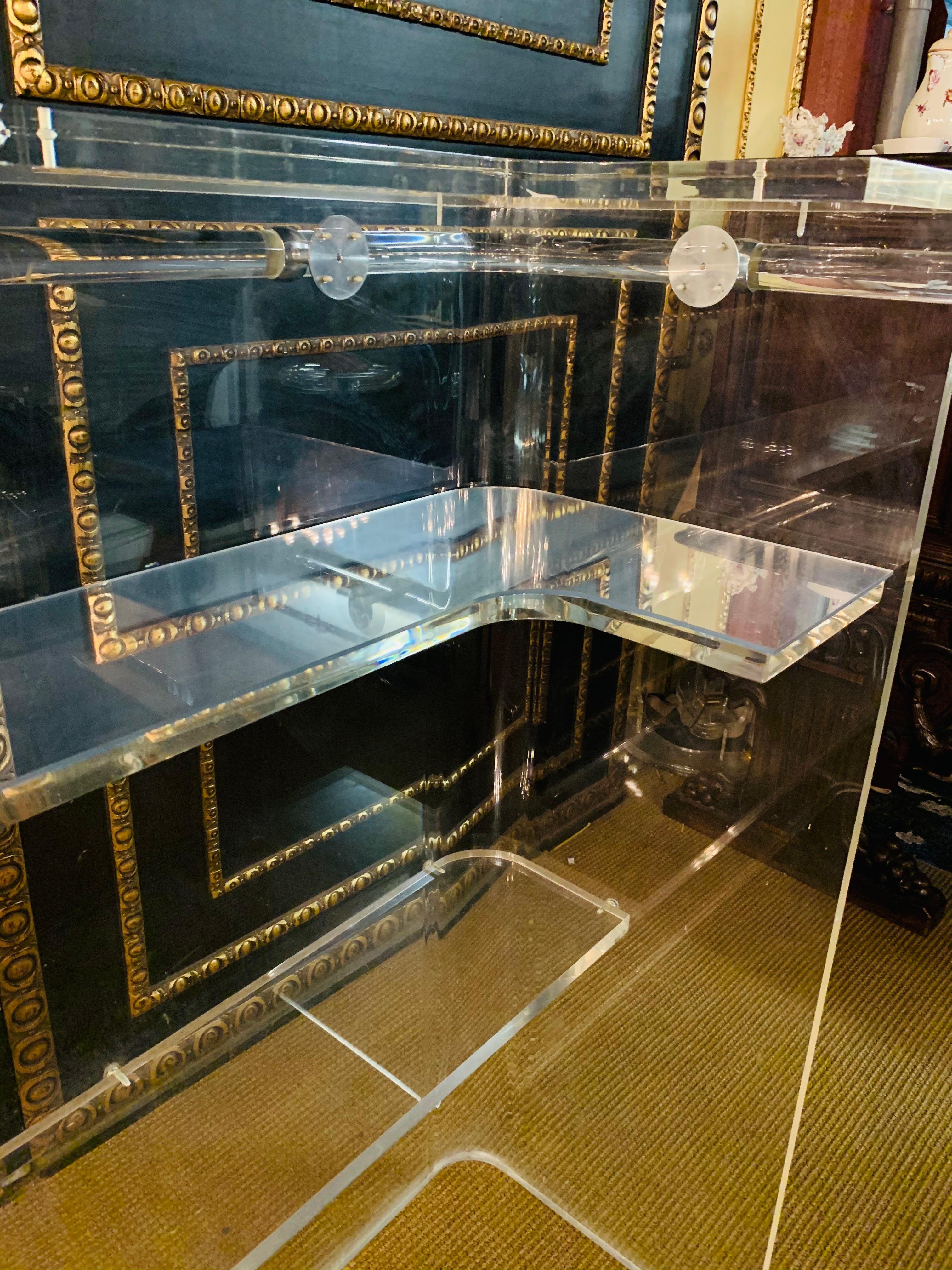 Very Rare Designer Acrylic Bar with 5 Stools Very Heavy 6