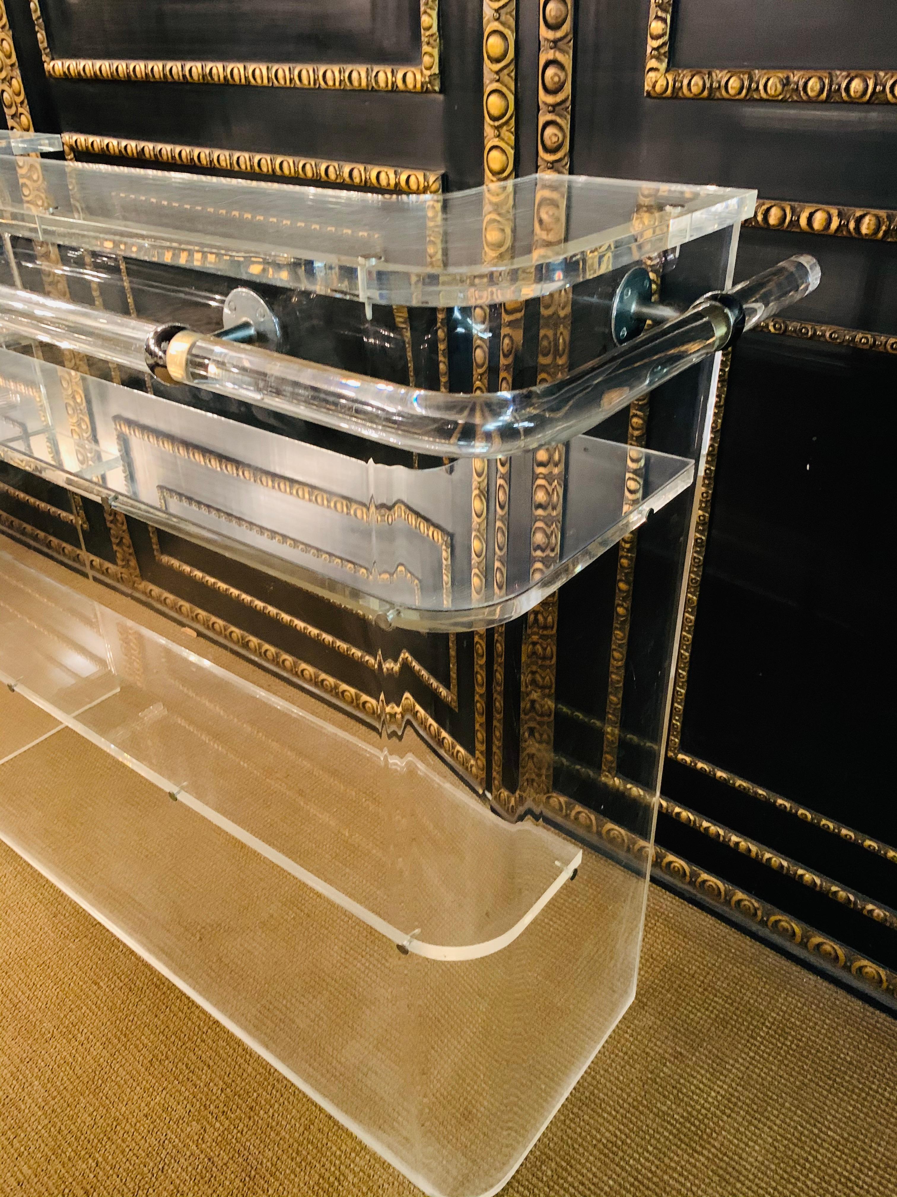 Modern Very Rare Designer Acrylic Bar with 5 Stools Very Heavy