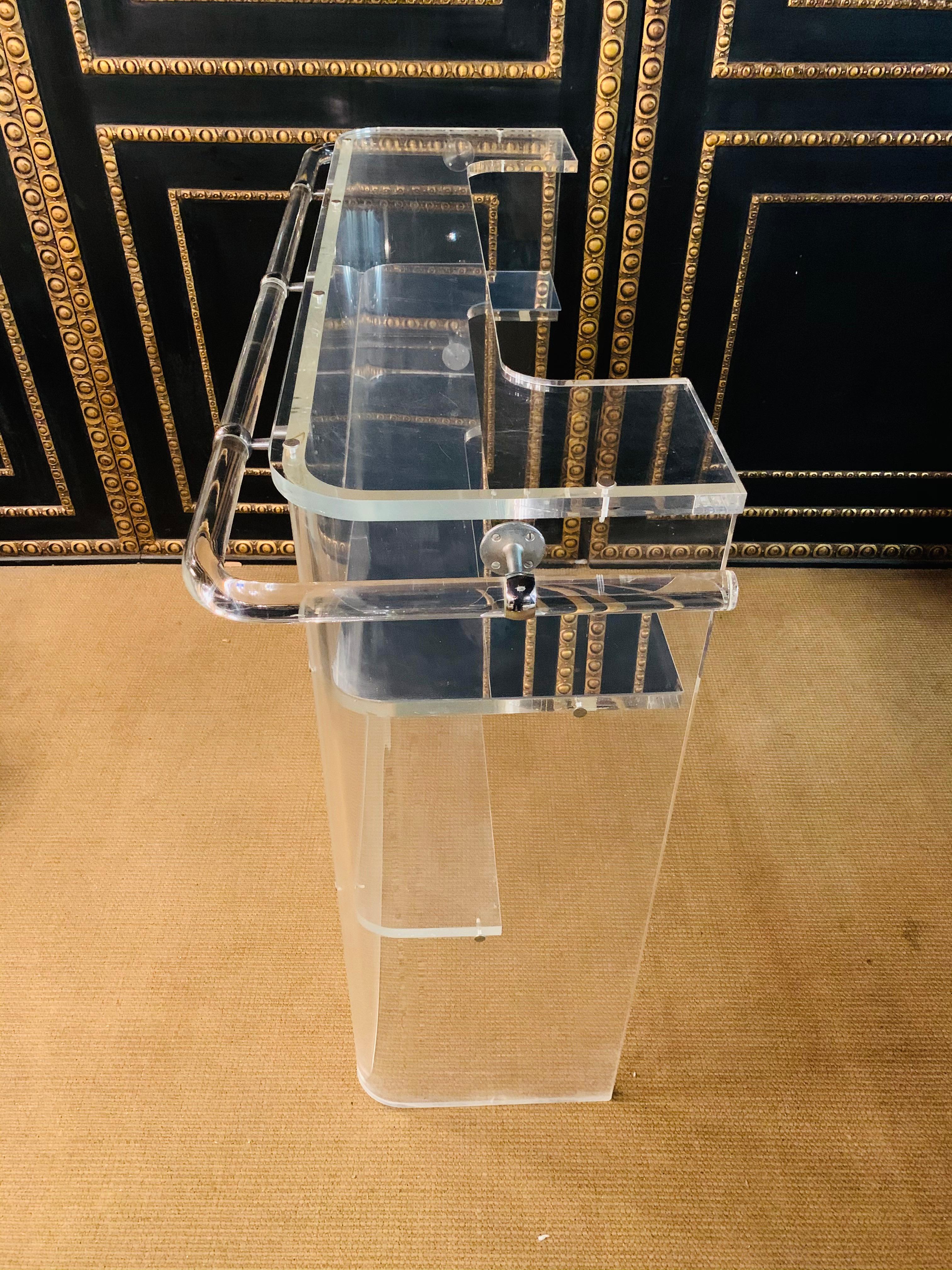 Very Rare Designer Acrylic Bar with 5 Stools Very Heavy 1