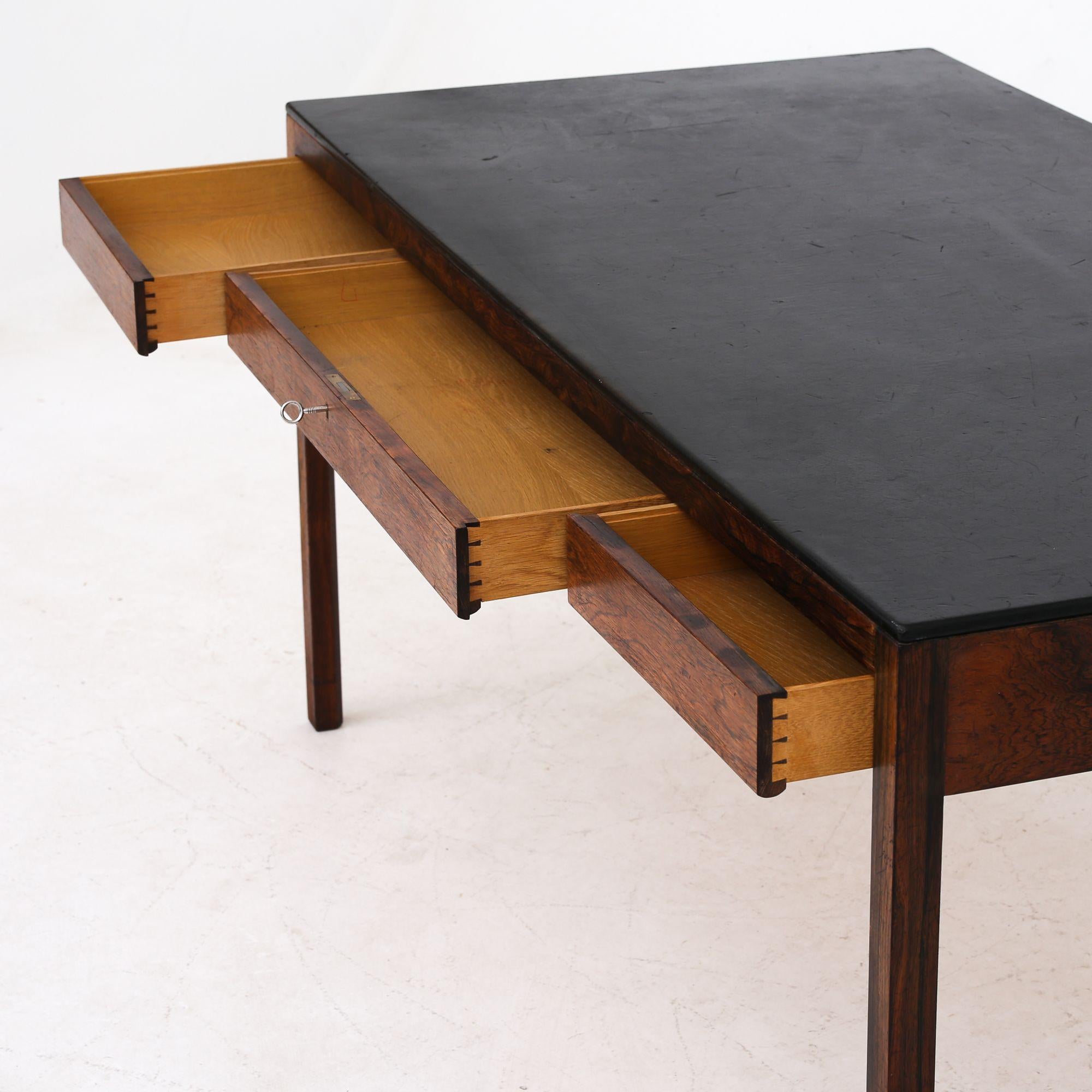 Patinated Very Rare Desk by Ejnar Larsen & Aksel Bender Madsen