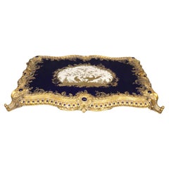 Seltener Dore' Bronze vergoldeter Bronze vergoldeter Bronze Esstisch Surtout de Tisch Tafelaufsatz 