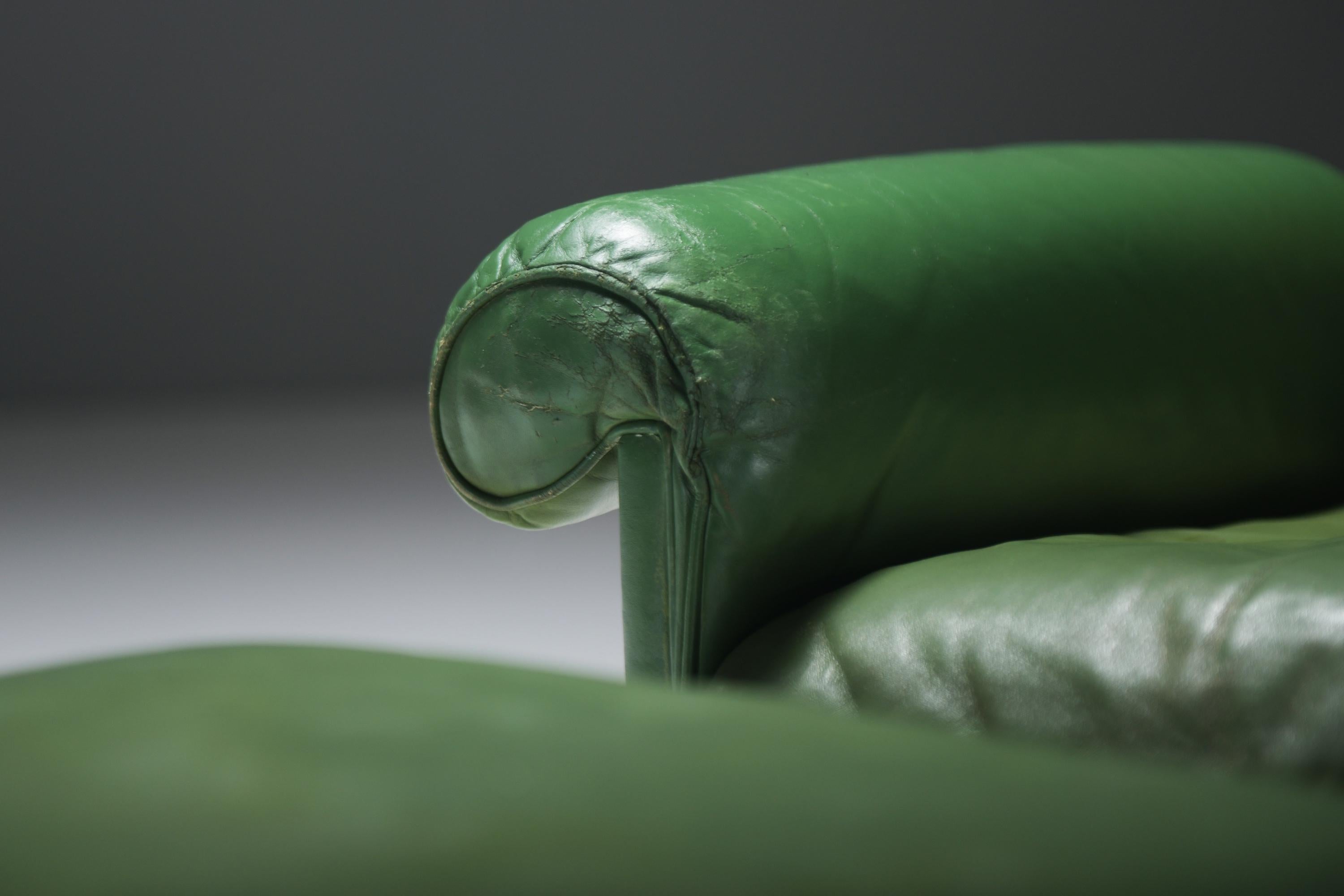 Very rare DS 31 lounge set in green leather by De Sede Team for De Sede Swiss For Sale 9