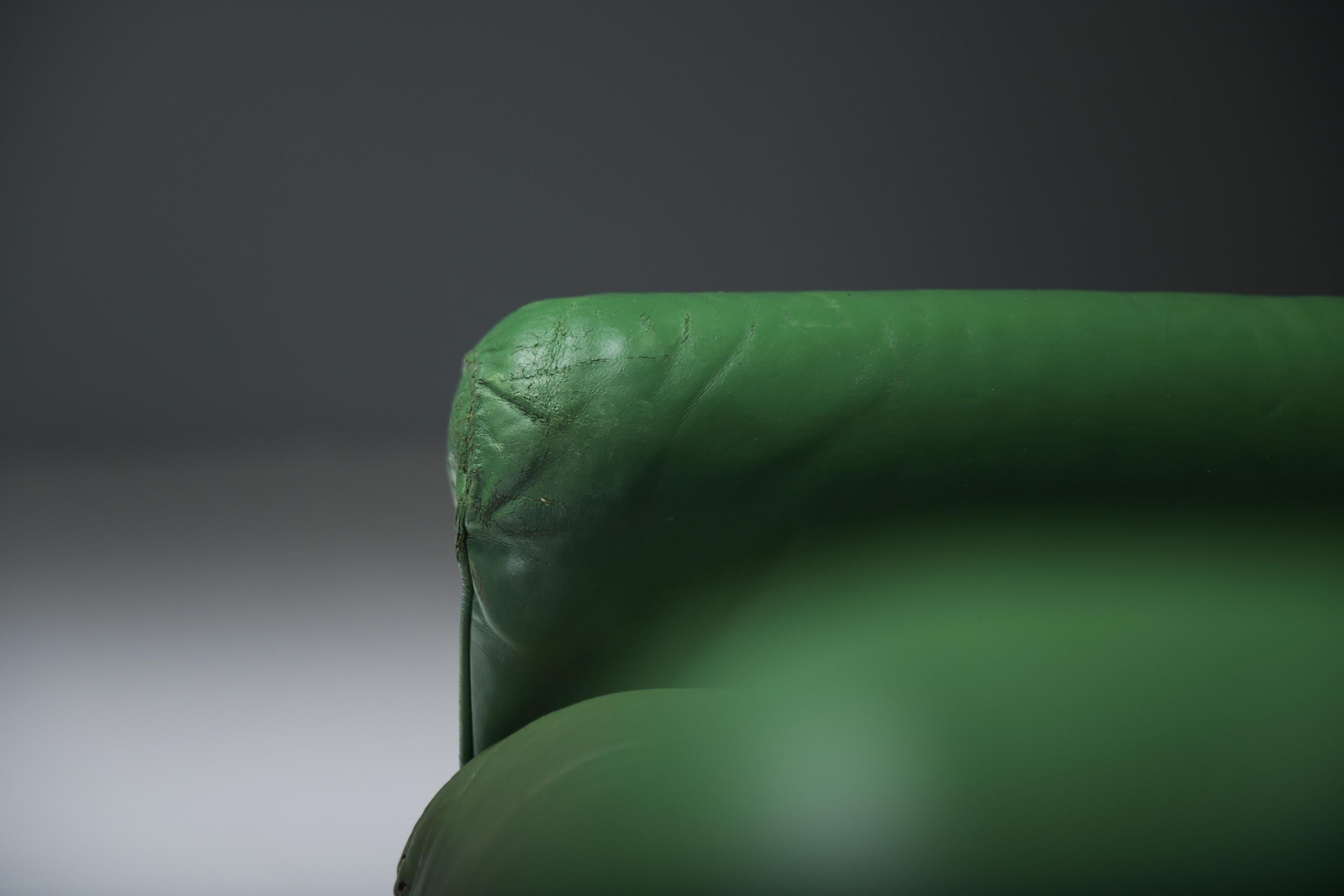 Very rare DS 31 lounge set in green leather by De Sede Team for De Sede Swiss For Sale 11