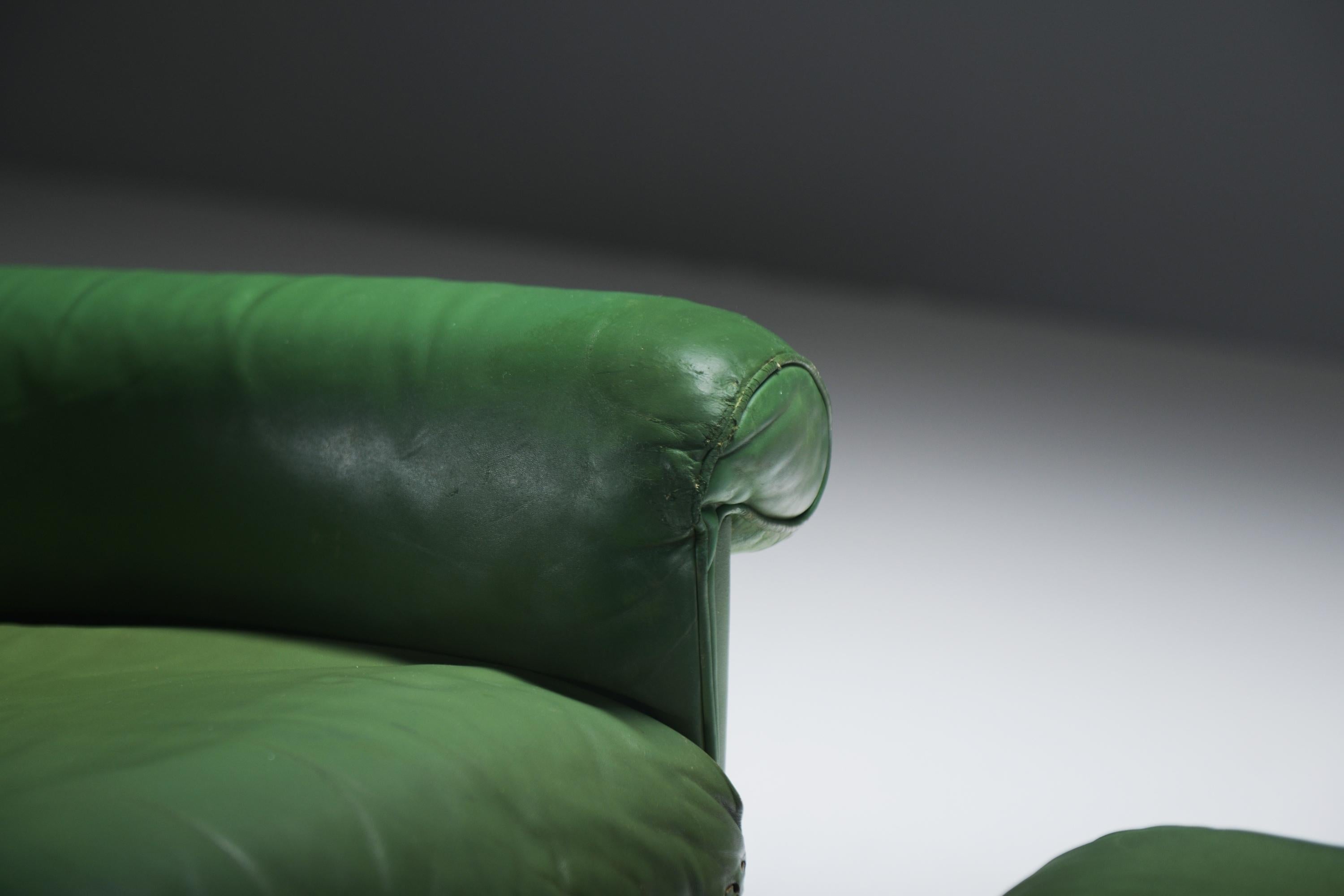 Very rare DS 31 lounge set in green leather by De Sede Team for De Sede Swiss For Sale 12